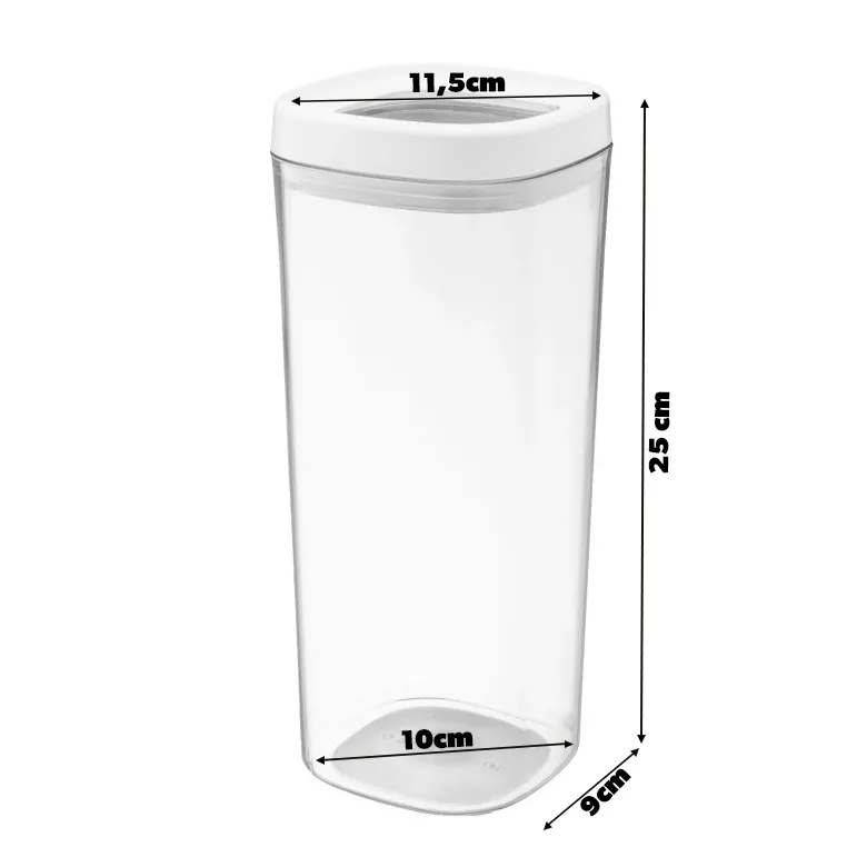 Duna 1,8 l kvadratinis indas, baltas