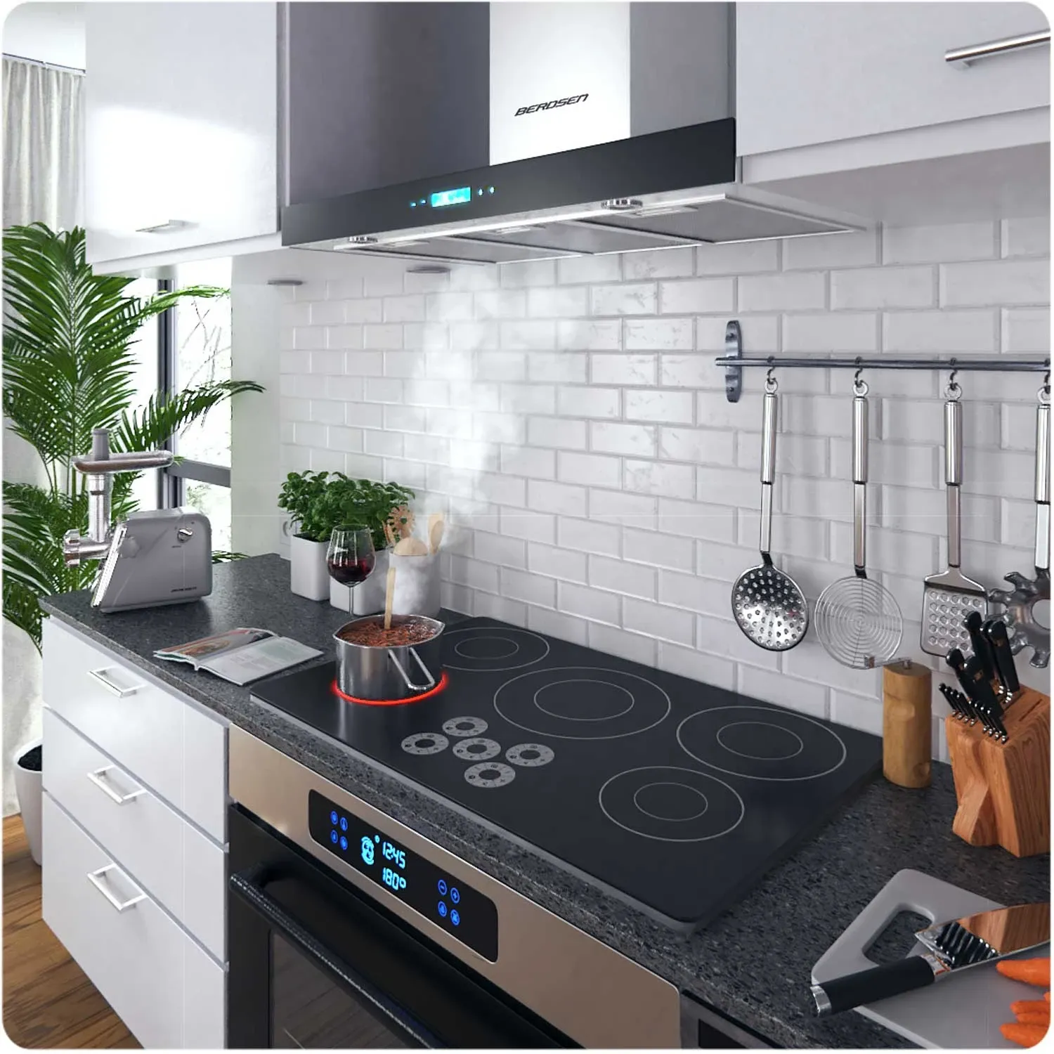 Berdsen BE-90S 90 cm nerūdijančio plieno virtuvės gartraukis - nuotrauka 1