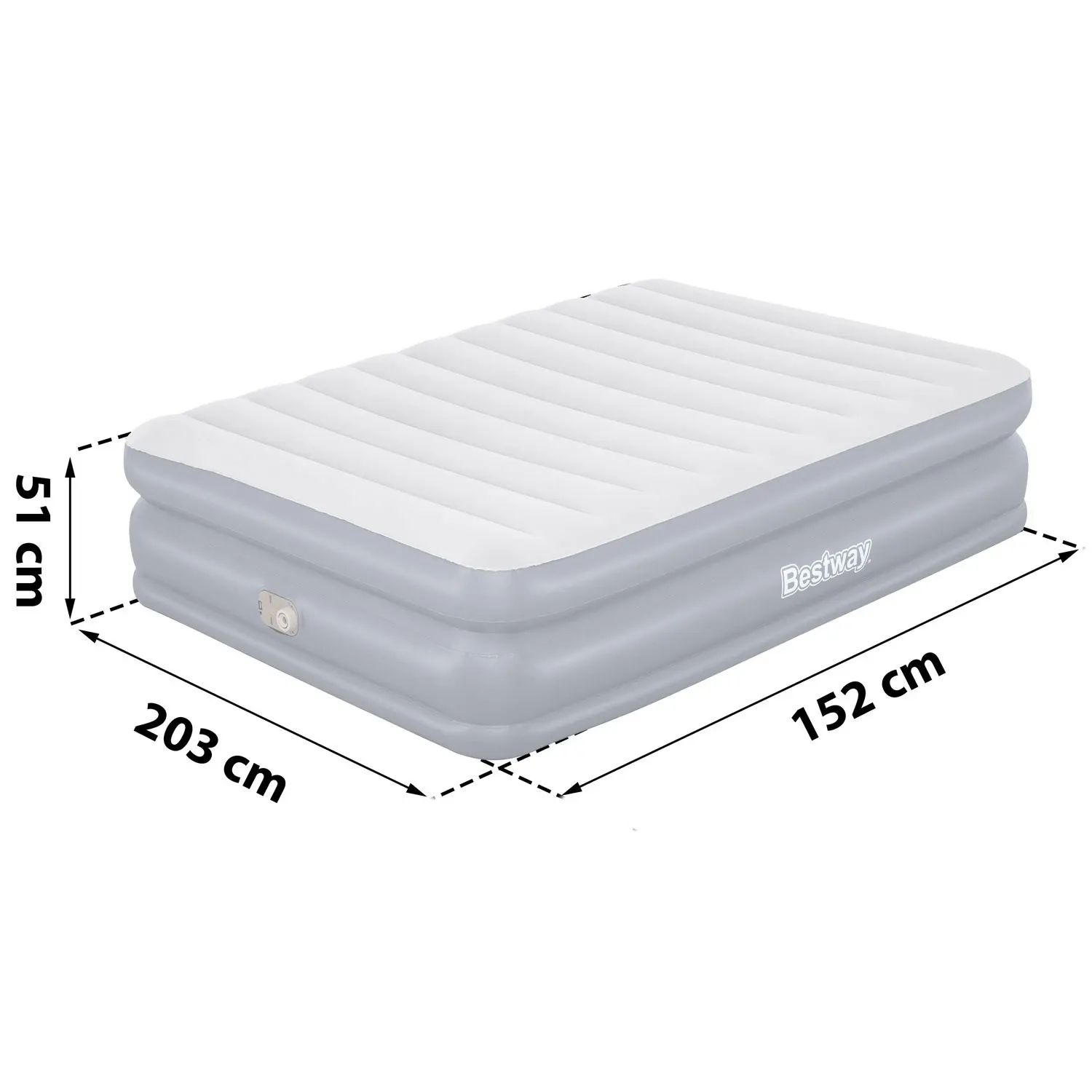 Pripučiamas čiužinys 203x152x51 cm su įmontuotu elektriniu siurbliu Bestway 67925 - nuotrauka 1