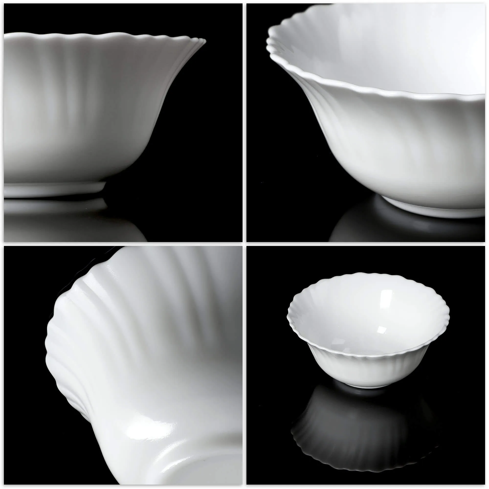 Auris stiklinis salotų dubuo 13 x 5 cm, baltas