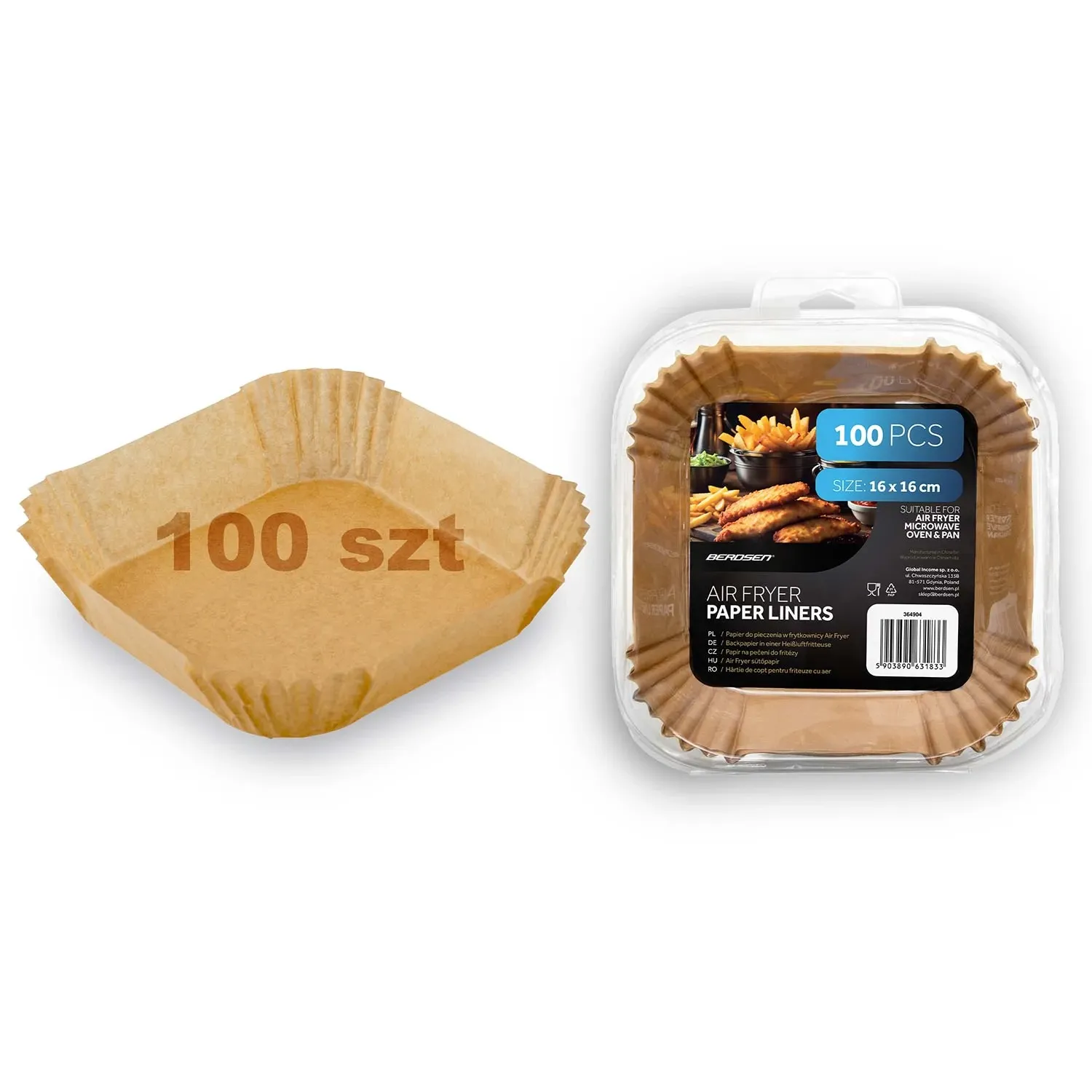 Kepimo popierius gruzdintuvės įdėklams 16 cm Berdsen - 100 vnt. - nuotrauka 1