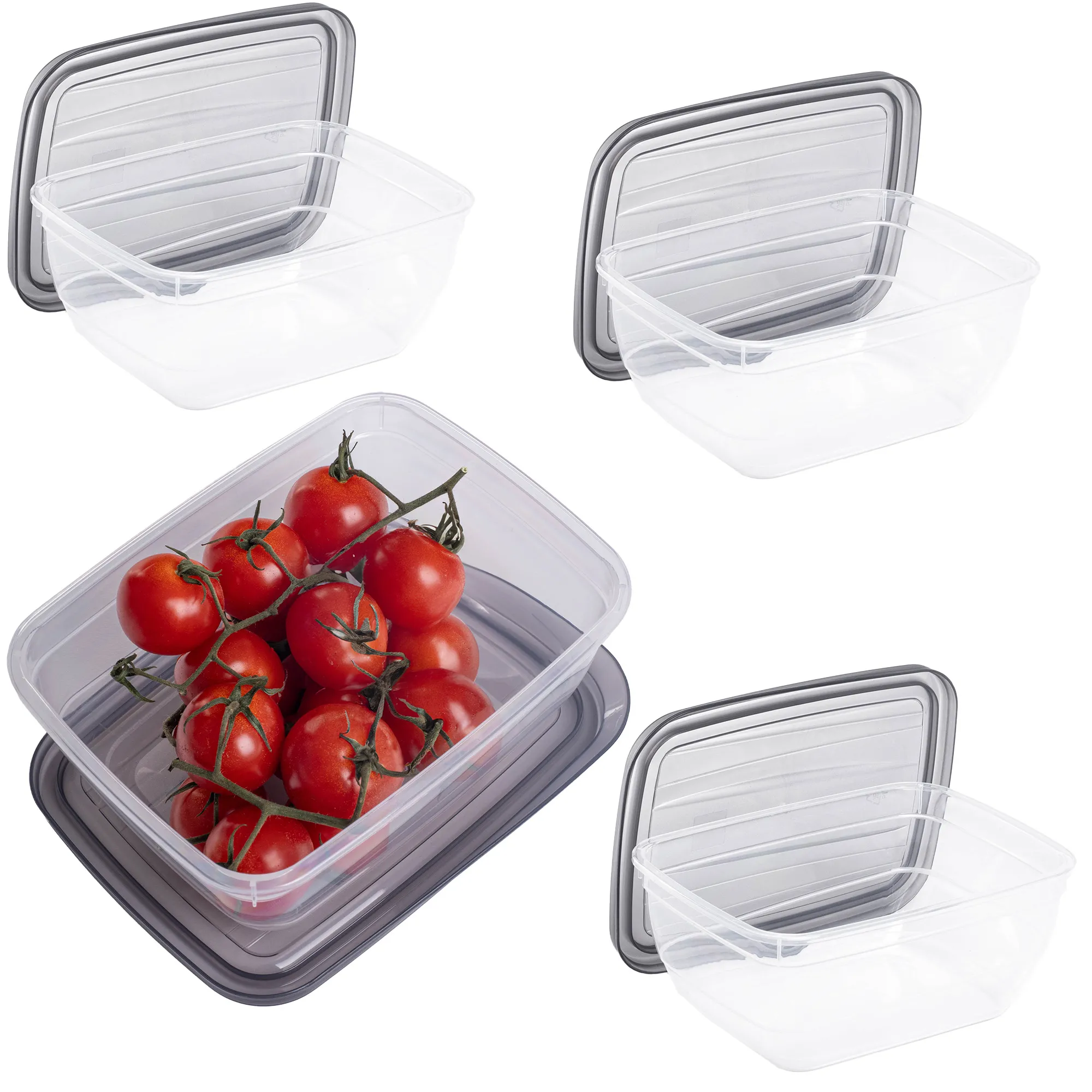 Curver Vedo maisto indas 4 x 0,75 l, pilkas