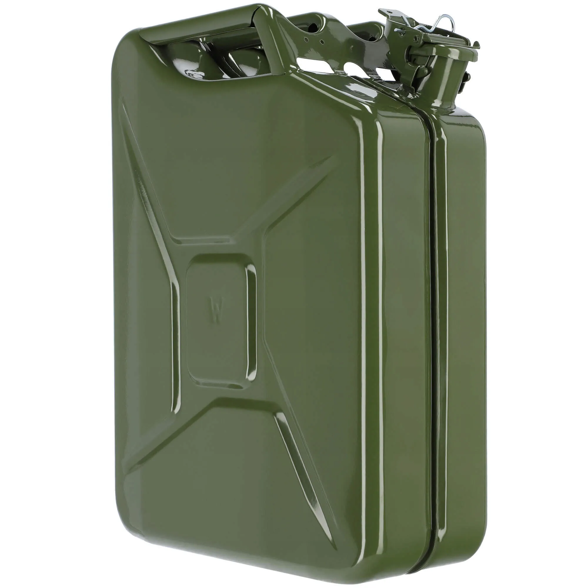 Plieninis kuro kanistras su 3 rankenomis, 20 l + piltuvėlis 31 cm, žalias