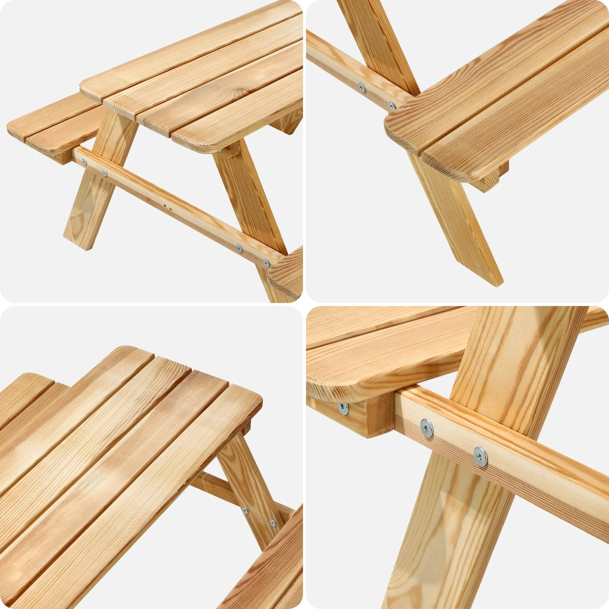 „Molere“ vaikų pikniko rinkinys, natūralus vaikų stalas