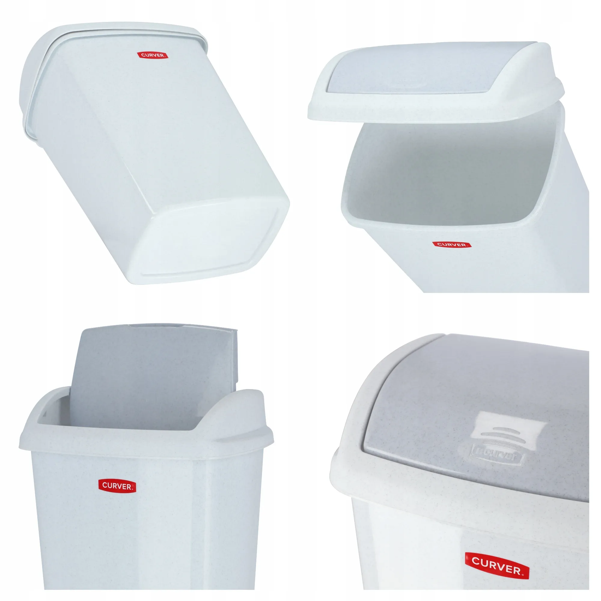 Curver Dominik 10 l pakreipiama šiukšliadėžė, granito spalvos