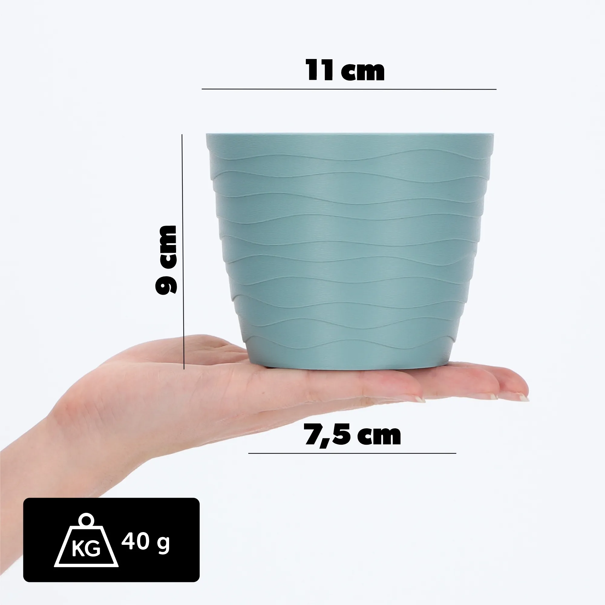 Ufra apvalus gėlių vazonas 11 cm