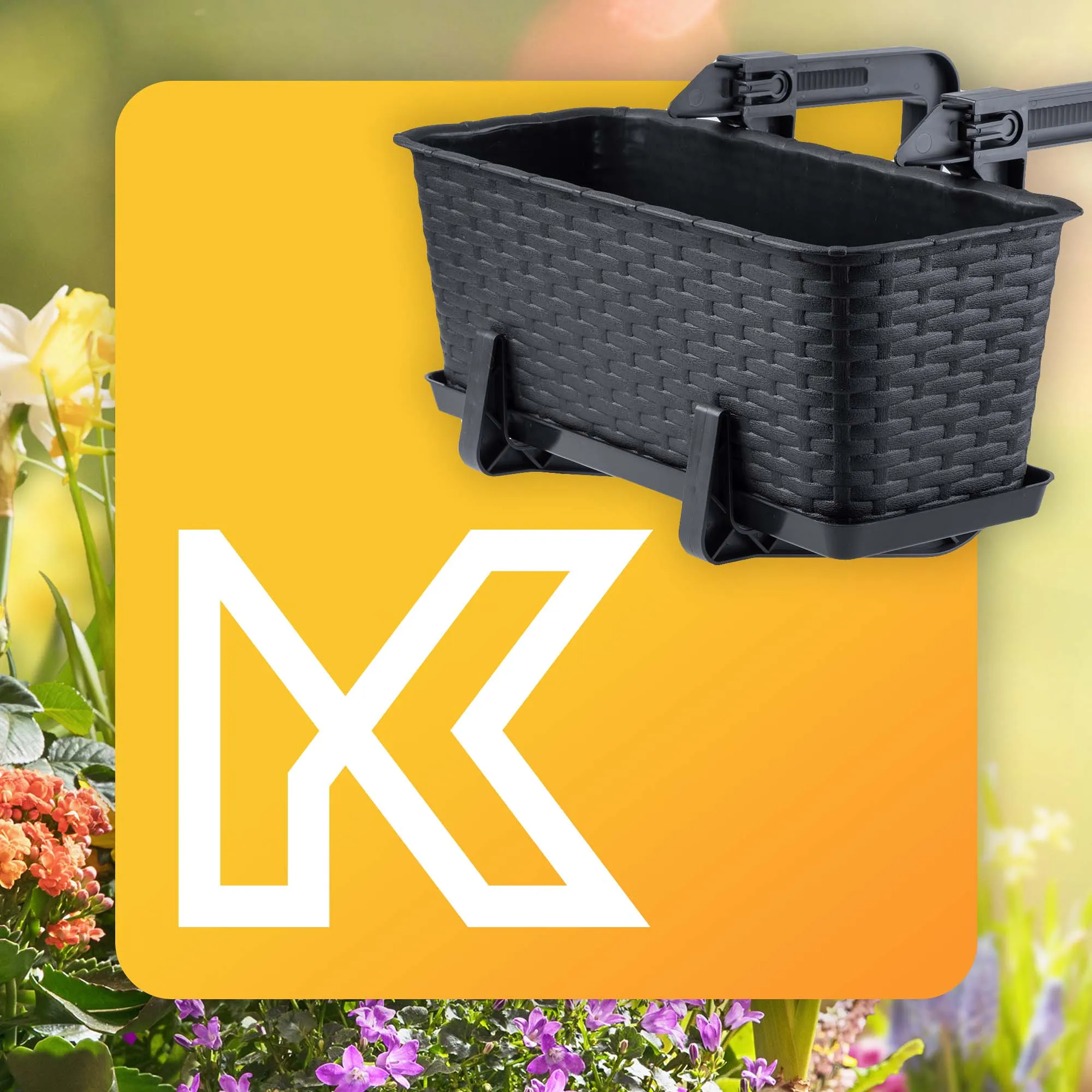 Balkono dėžė su rankenomis Castro antracito spalvos 40 cm