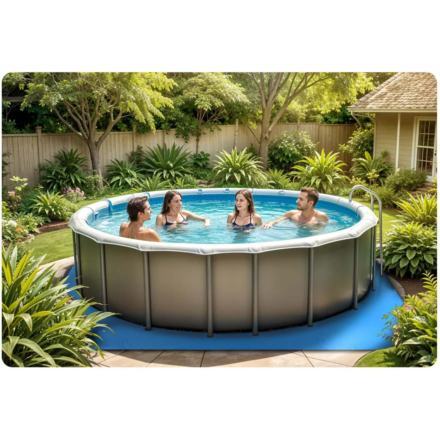 Putplasčio kilimėlis baseino dėlionei 50 x 50 cm 8 vnt. - nuotrauka 1