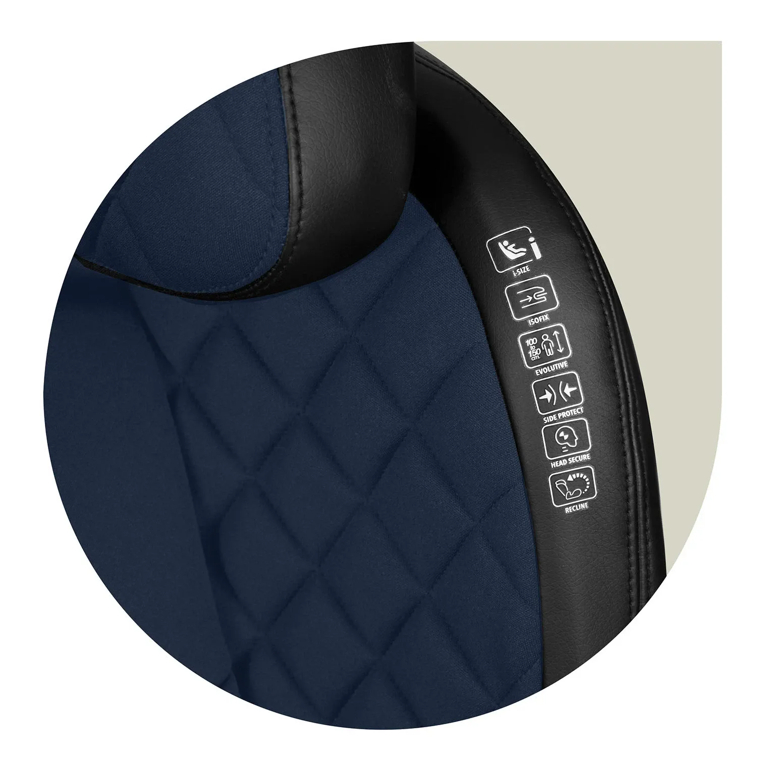 Nukido Louis automobilinė kėdutė, juoda/tamsiai mėlyna, 15-36 kg, ISOFIX - nuotrauka 1