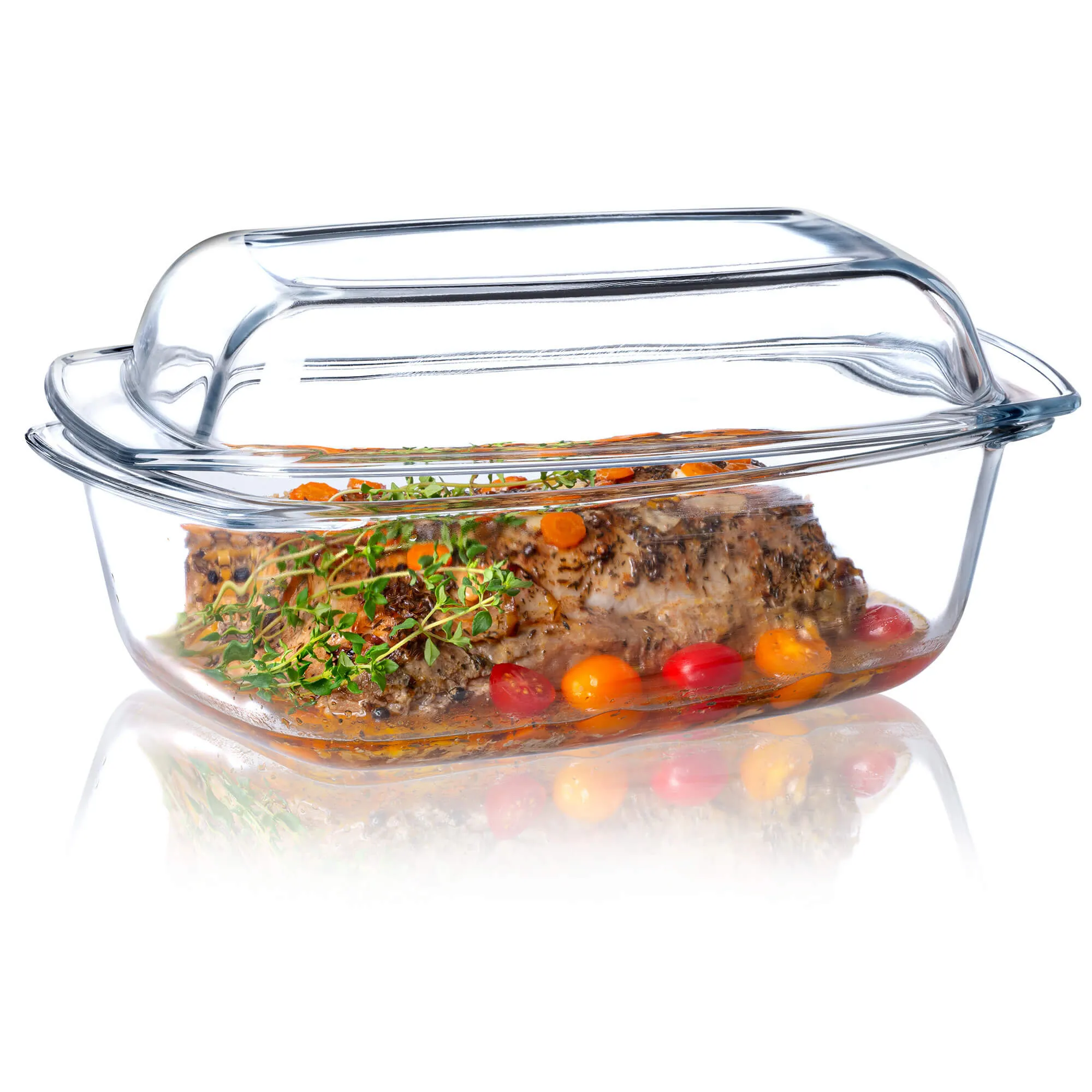 5,1 l karščiui atsparus stiklinis indas su dangčiu