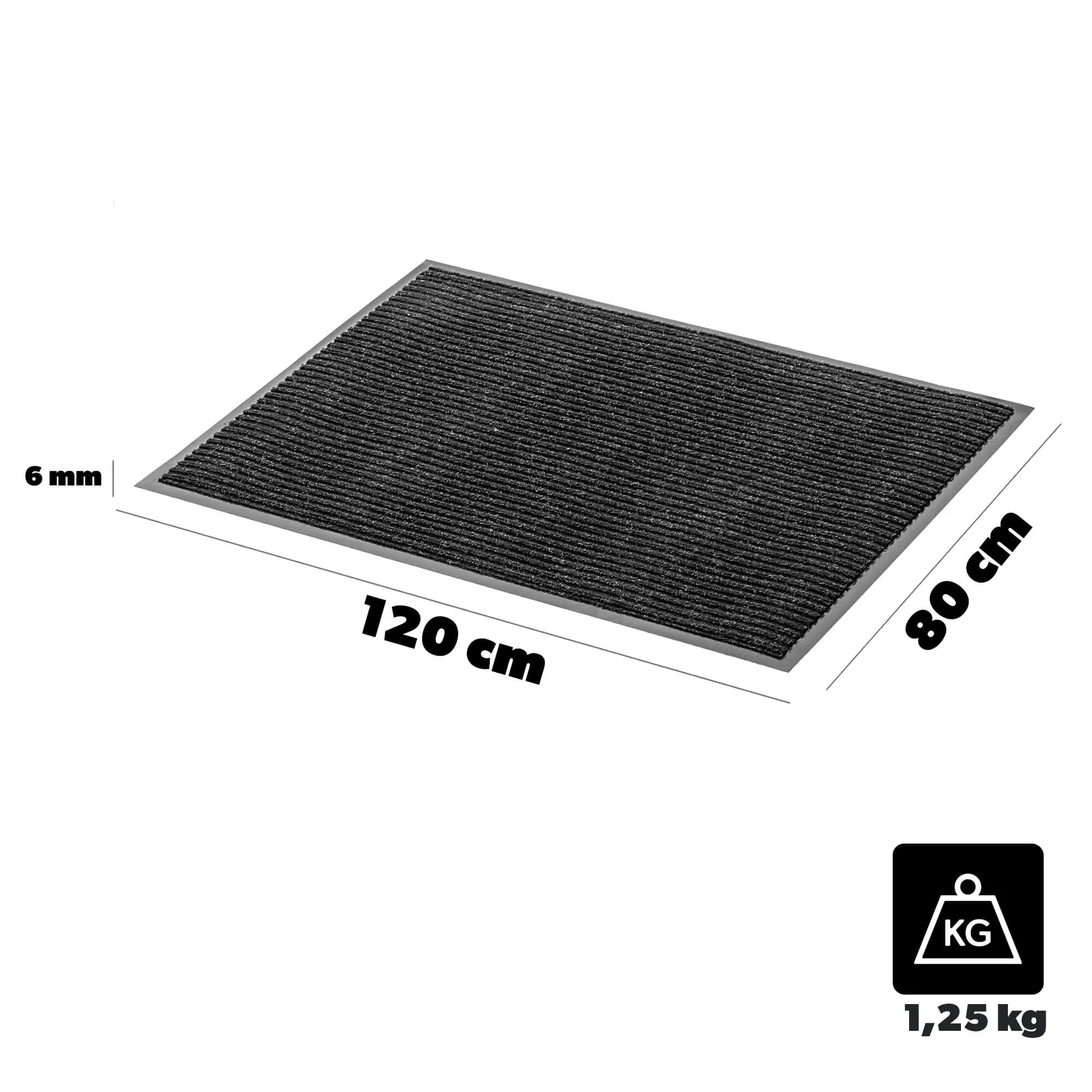Corre kilimėlis durims 80×120 cm, antracito spalvos