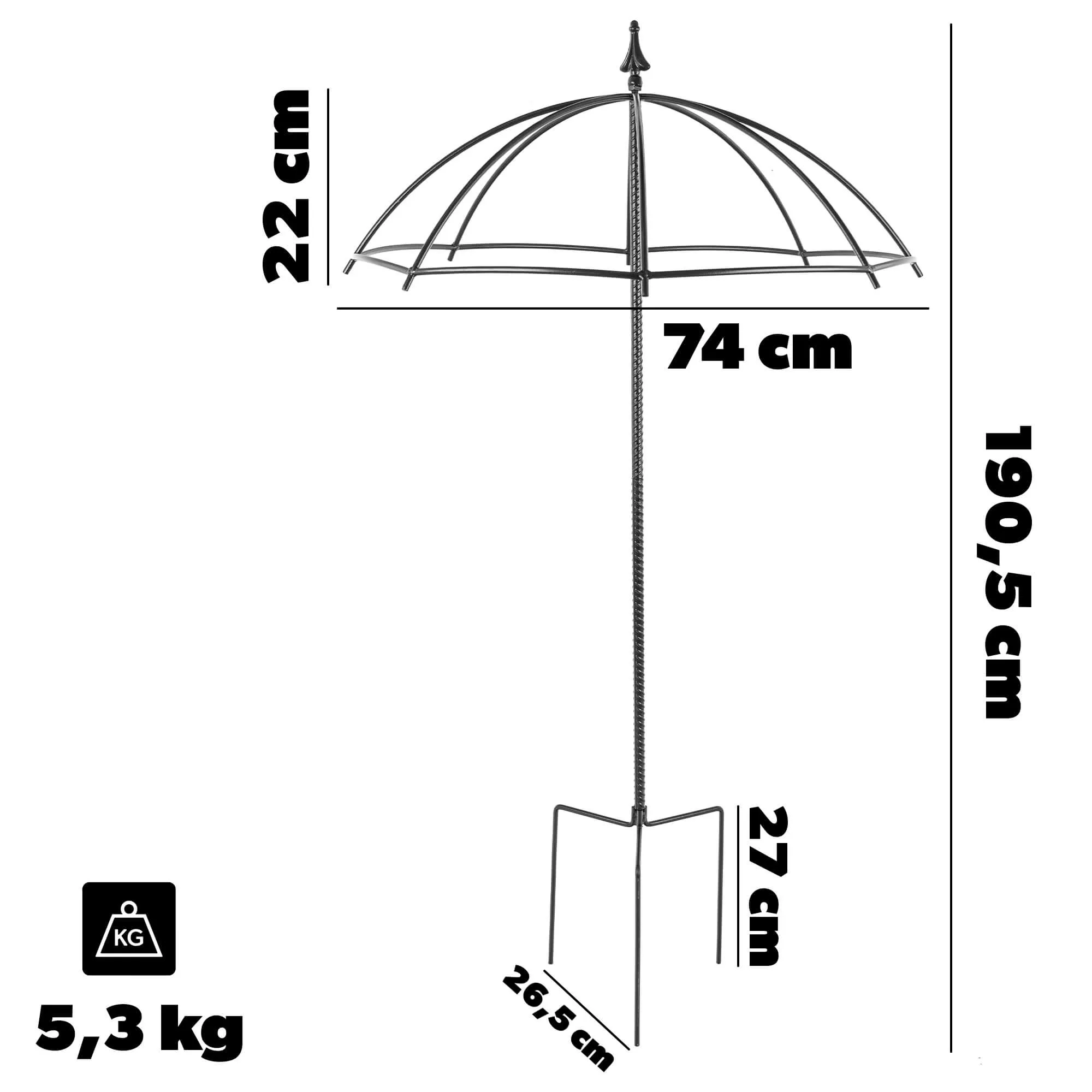 Sodo skėtis vijokliniams augalams 190 cm
