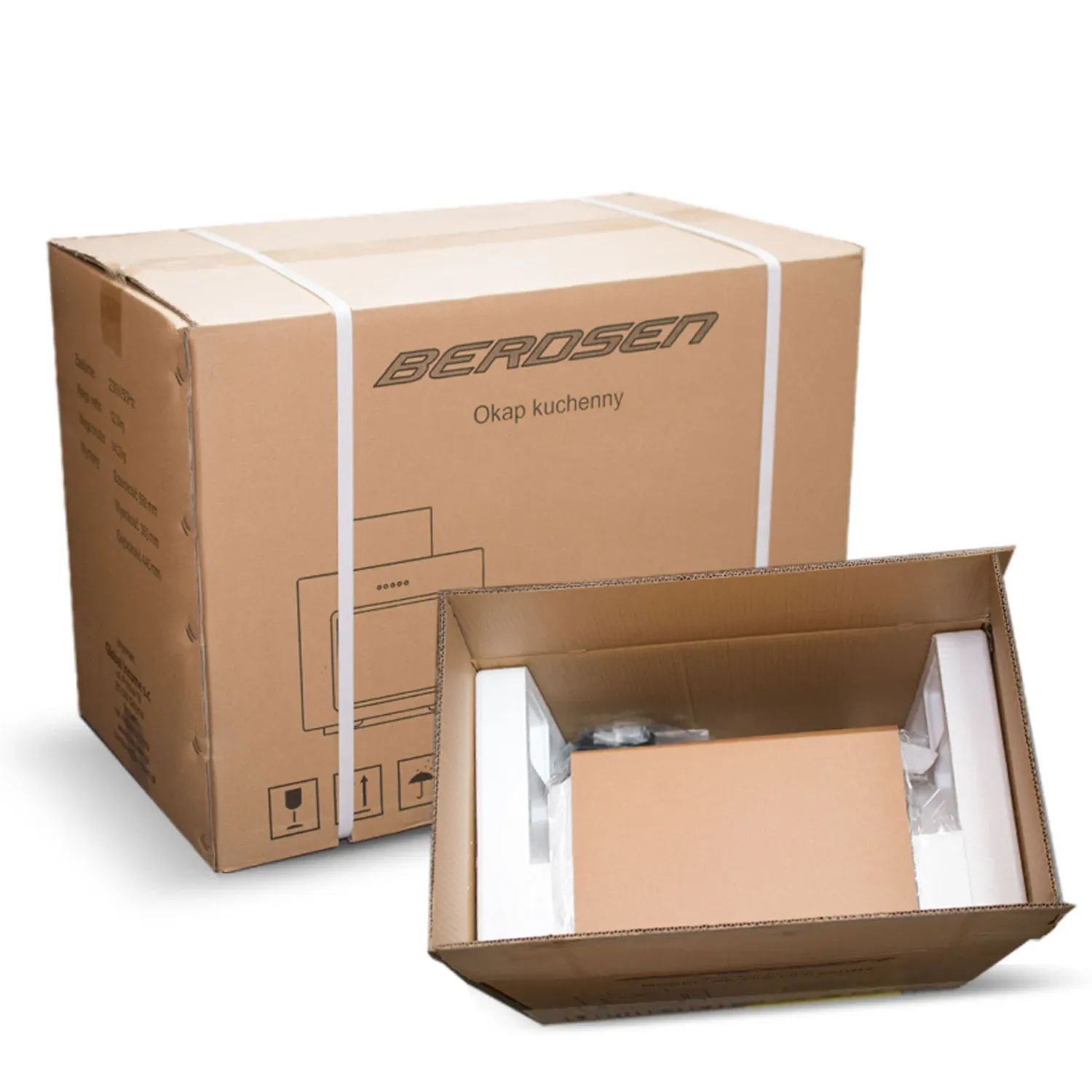 Po spintele montuojamas virtuvės gartraukis – 60 cm absorbcinis Berdsen BE-10-A baltas - nuotrauka 1