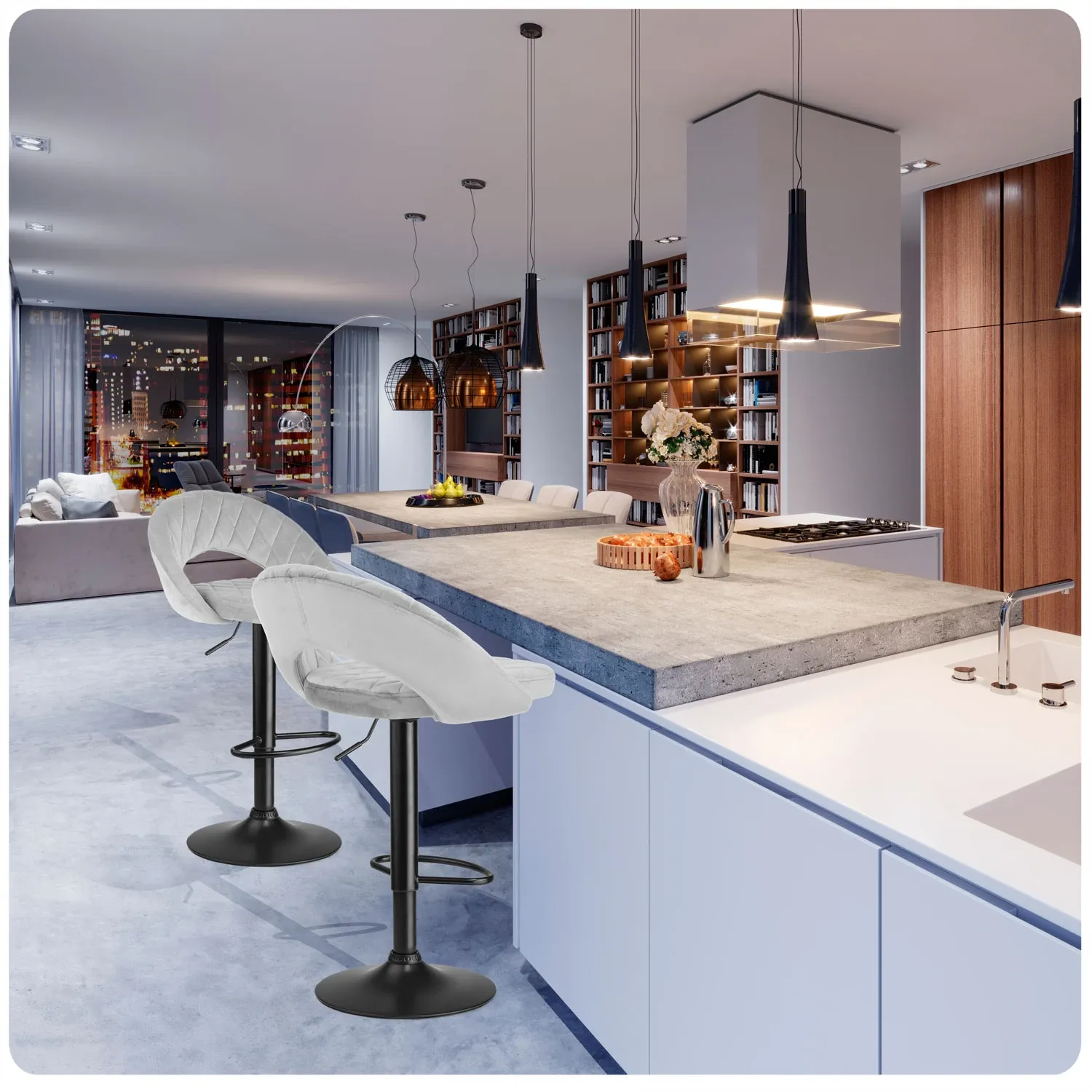 Meva baro kėdė su atlošu, pilka - nuotrauka 1