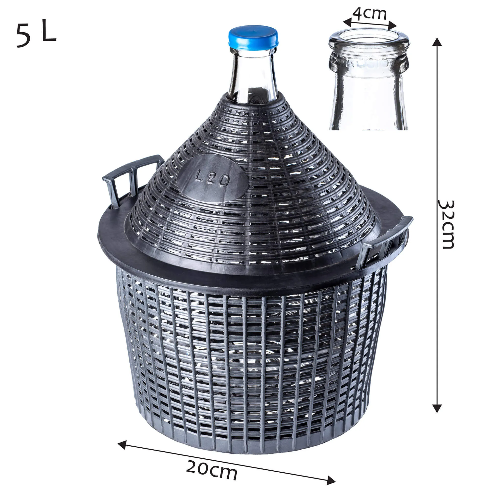 Alatri vyno butelis su siaura skylute, 5 l