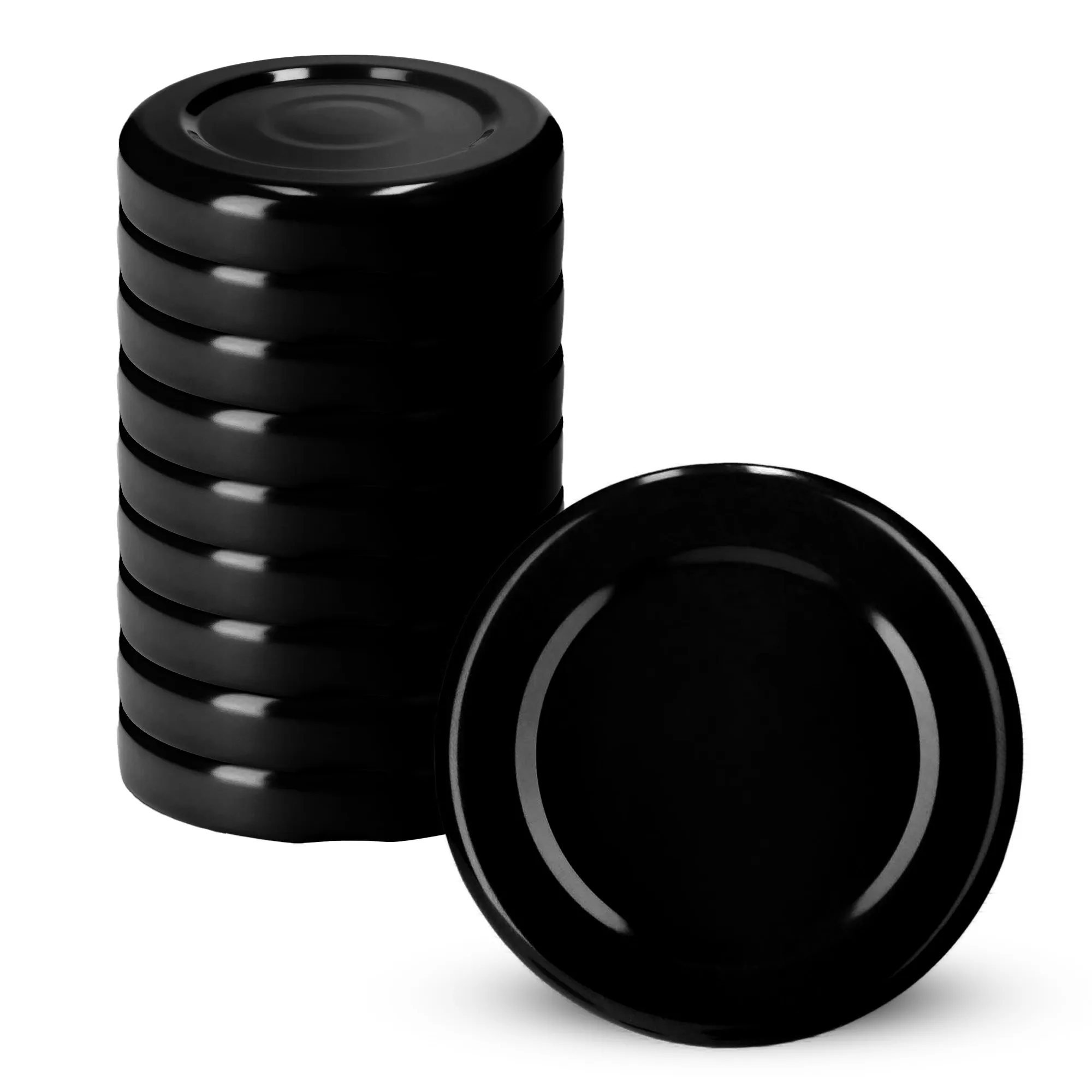 Dangteliai stiklainiams ir buteliams, 10 vnt., 48 cm skersmens, juodi