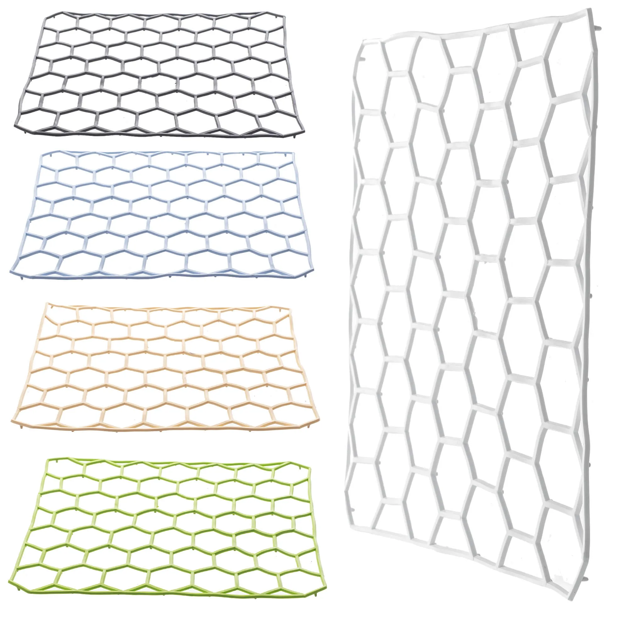 Ruoti guminis kriauklės įdėklas, šešiakampis, spalvų mišinys