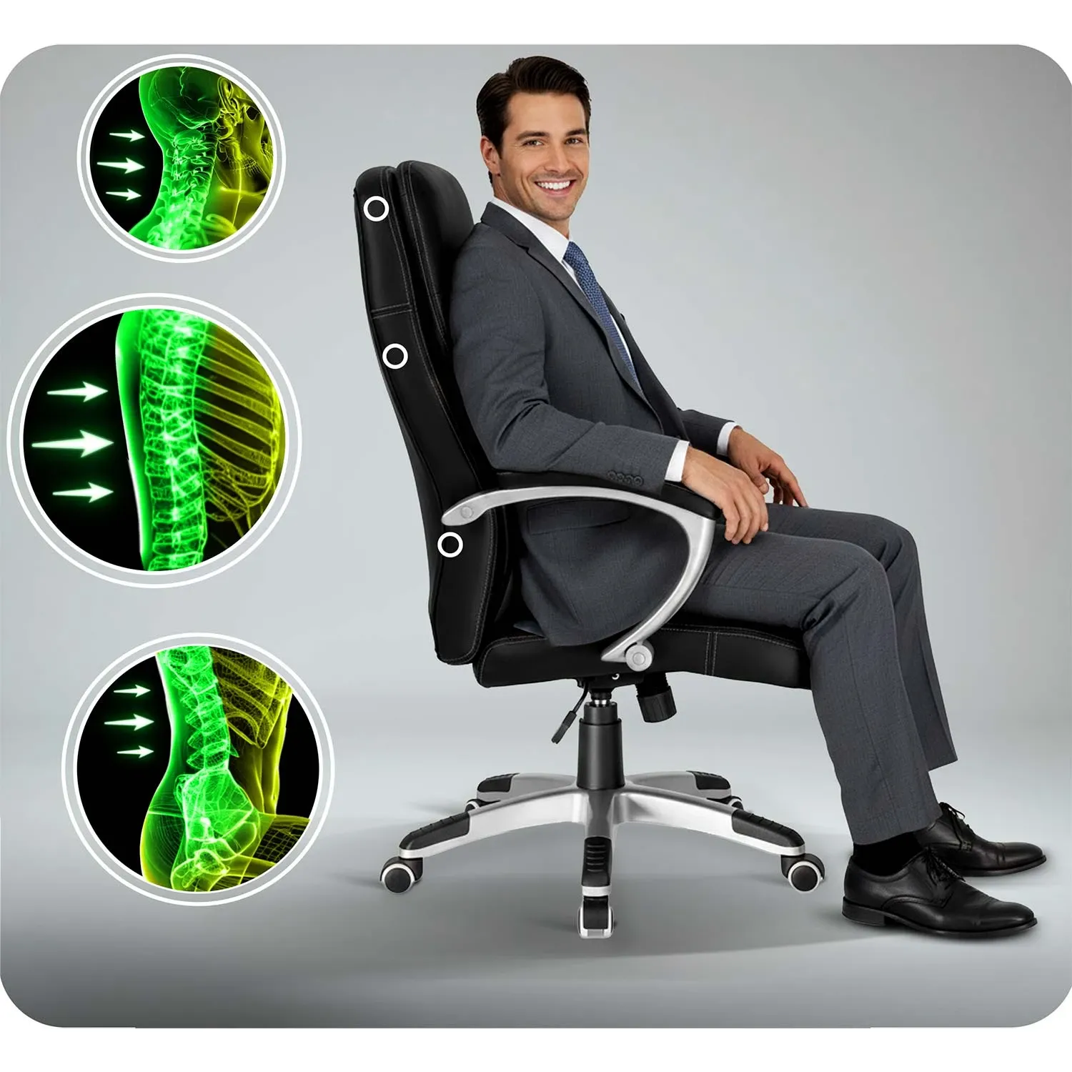 Sofotel pasukama biuro kėdė, juoda - nuotrauka 1