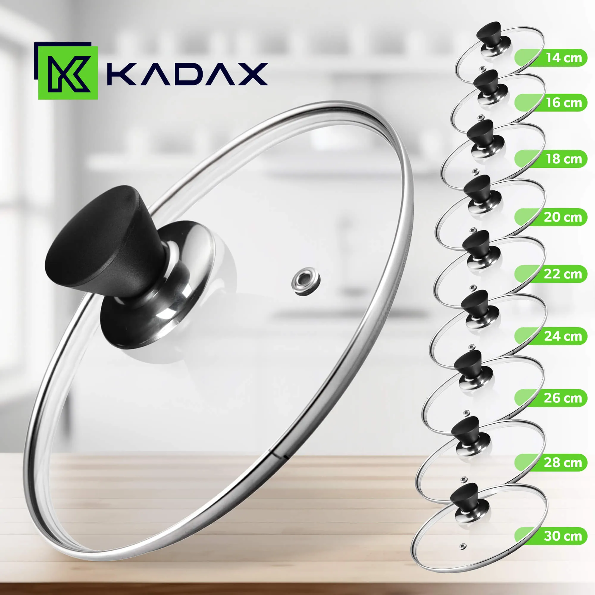 Taranto 22 cm orkaitėje atsparus dangtis su juoda rankena