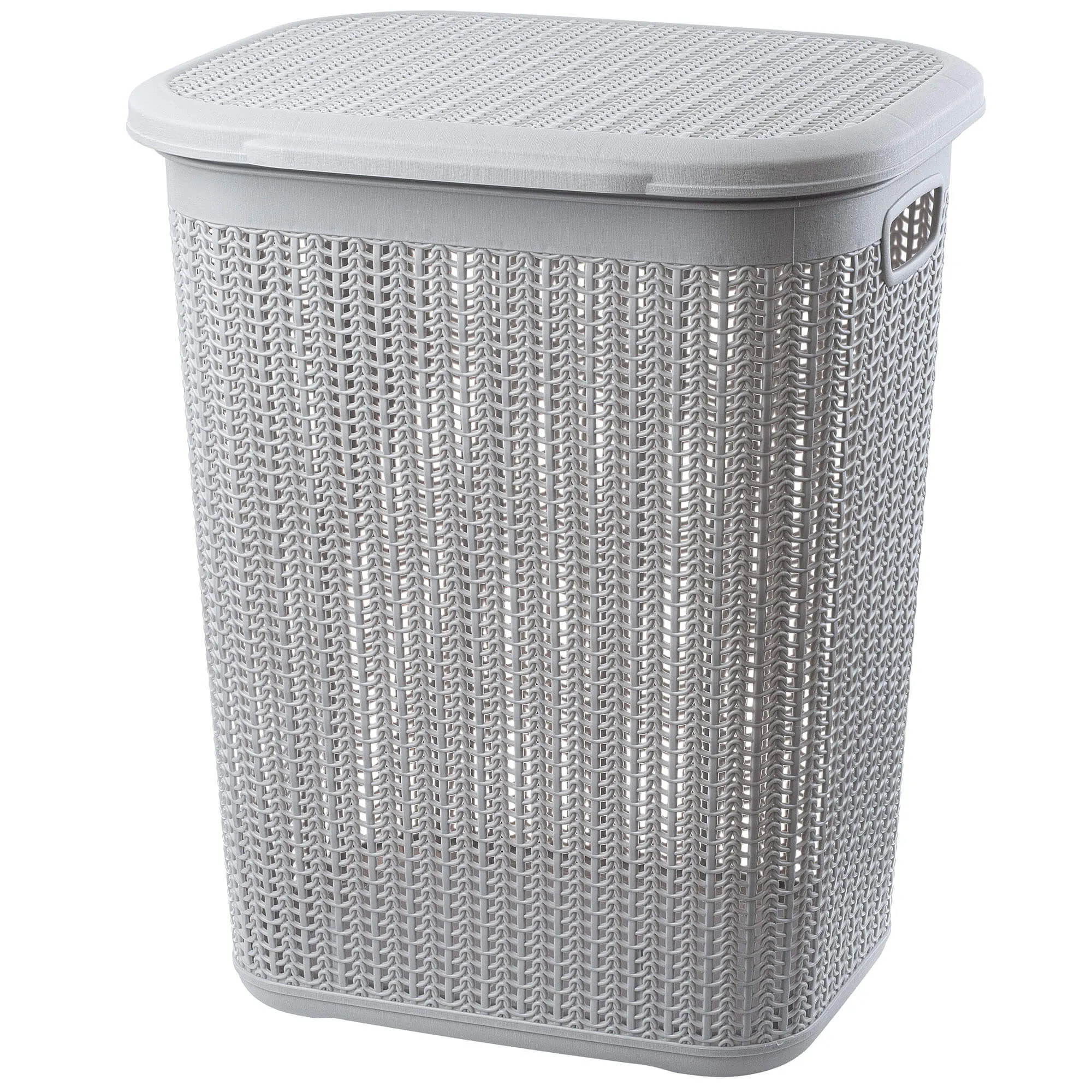 Mera 50L šviesiai pilkas skalbinių krepšys su dangčiu