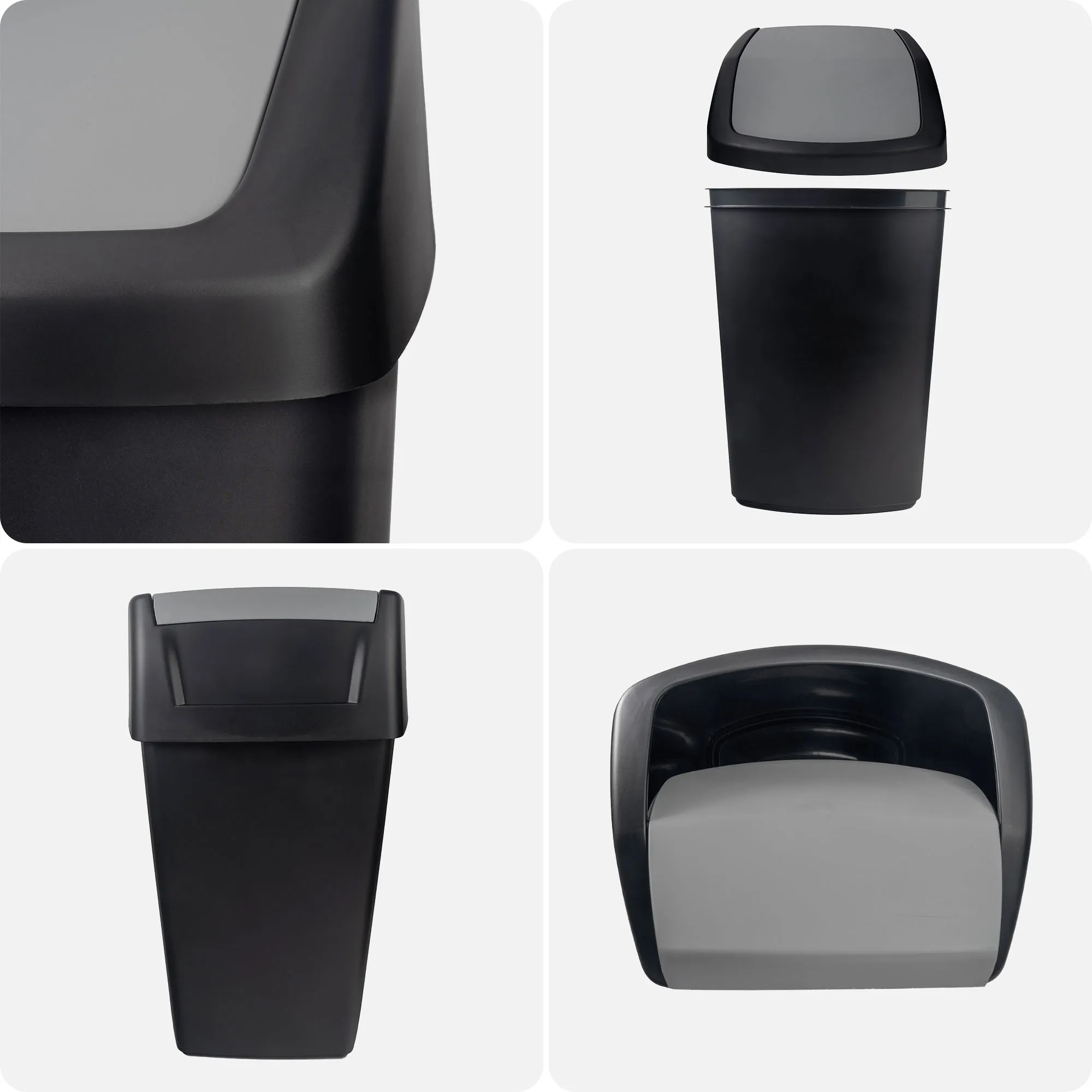 Curver šiukšliadėžė su atlenkiamu viršumi, juoda, 50 l