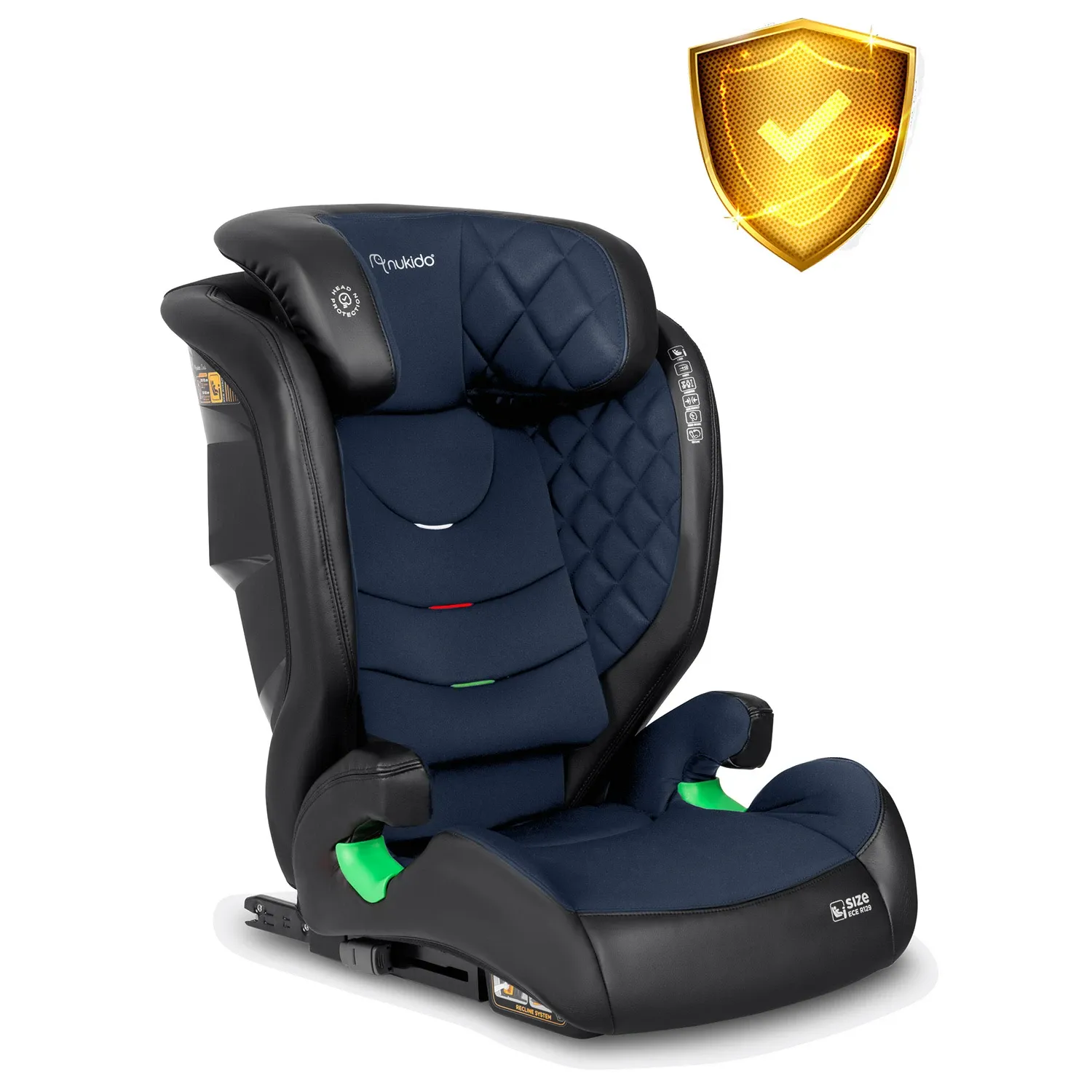 Nukido Louis automobilinė kėdutė, juoda/tamsiai mėlyna, 15-36 kg, ISOFIX - nuotrauka 1