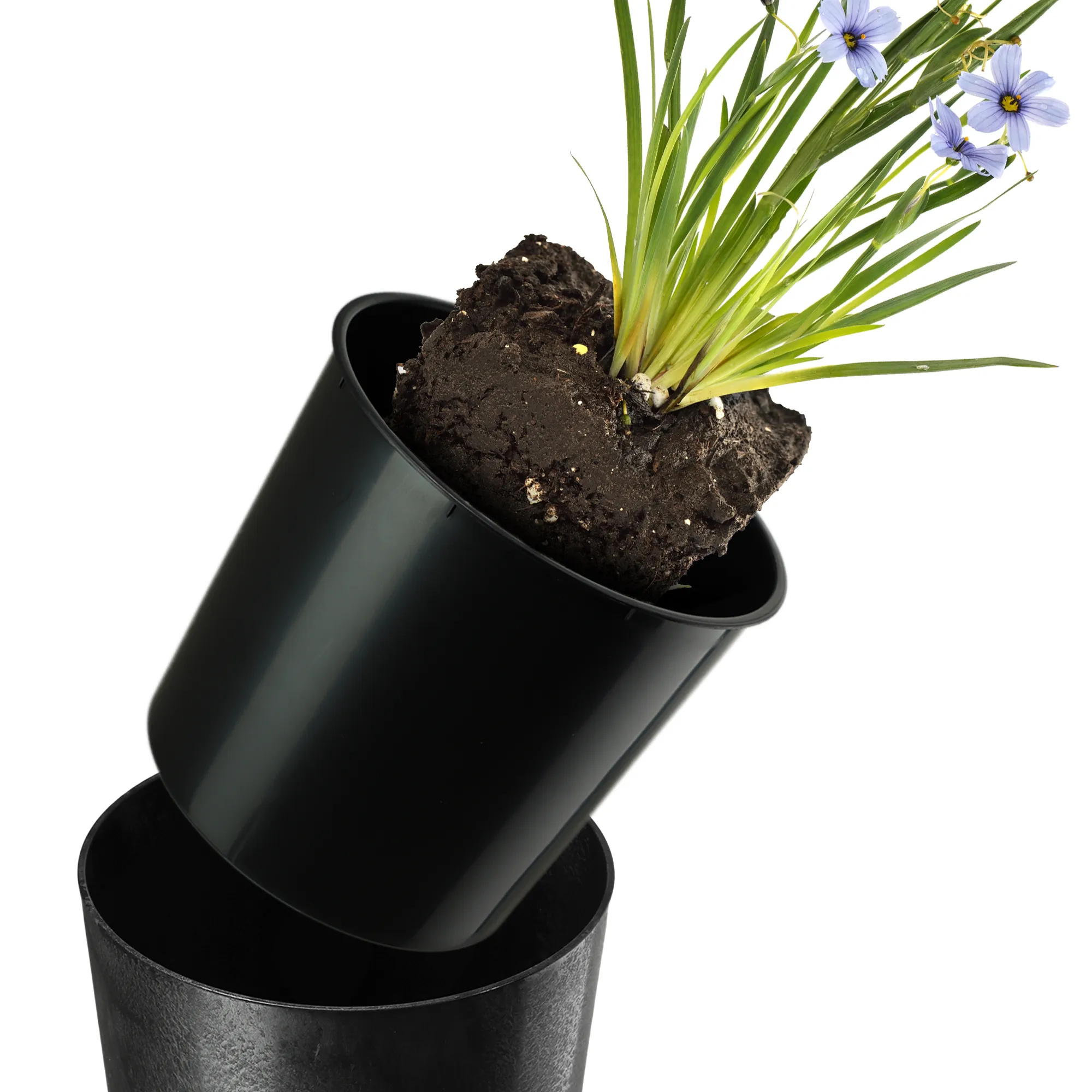 Merag gėlių vazonas 26 cm juodas betonas