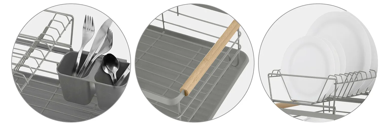 Dviejų lygių indų džiovyklė MS-601 Massido pilka - nuotrauka 1