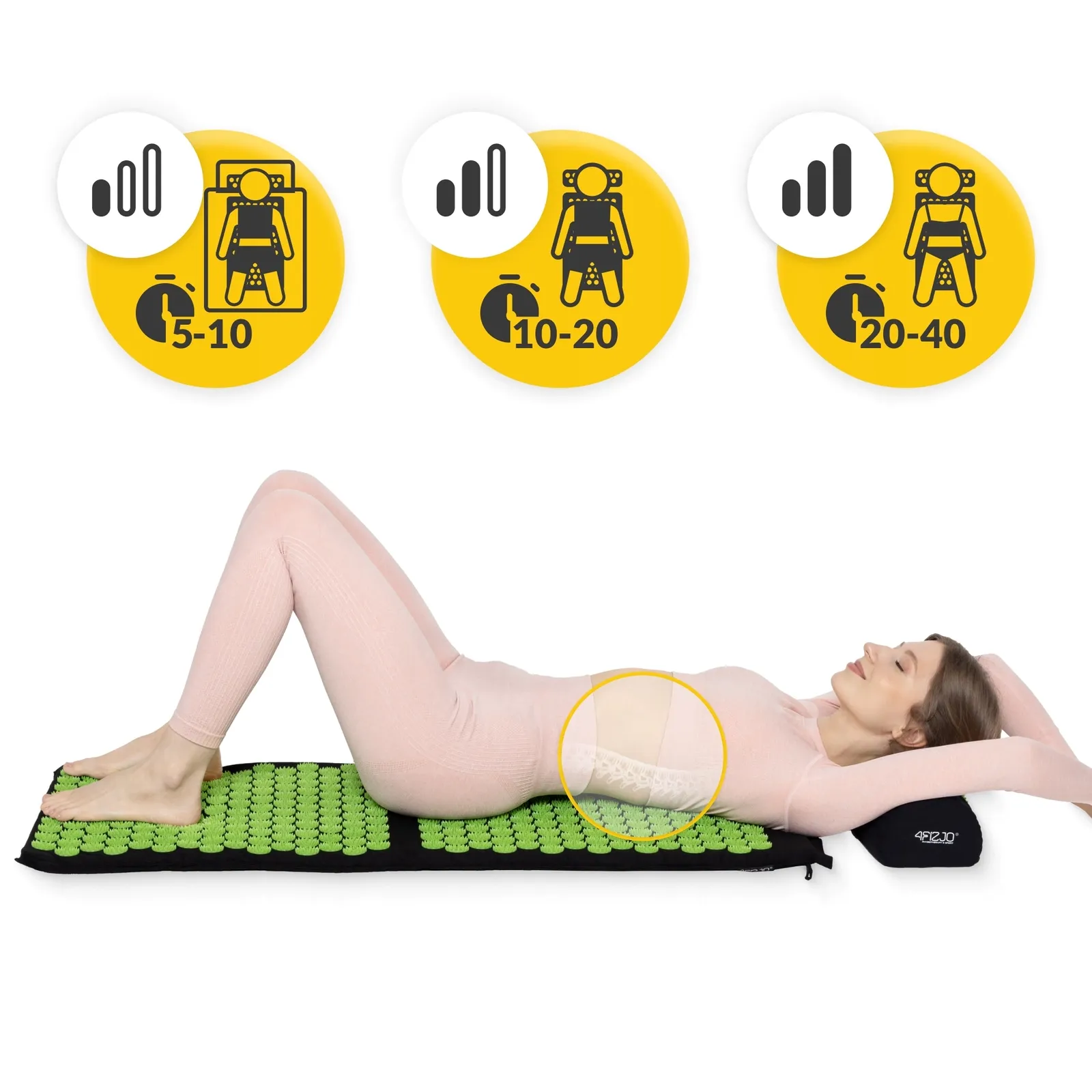 Didelis akupresūros kilimėlis su pagalvėle