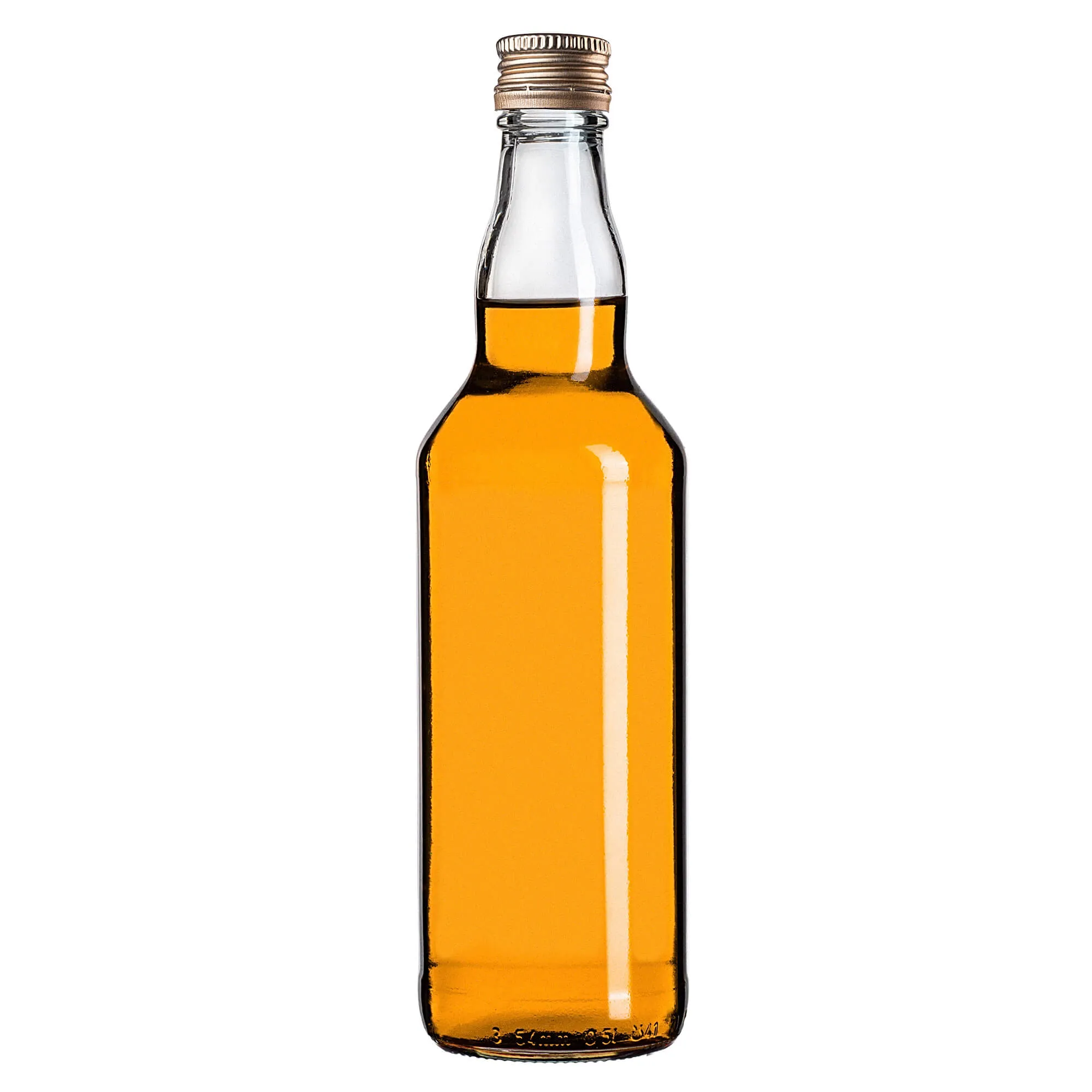 Monopol stikliniai buteliai 500 ml su auksiniu dangteliu, 10 vnt.