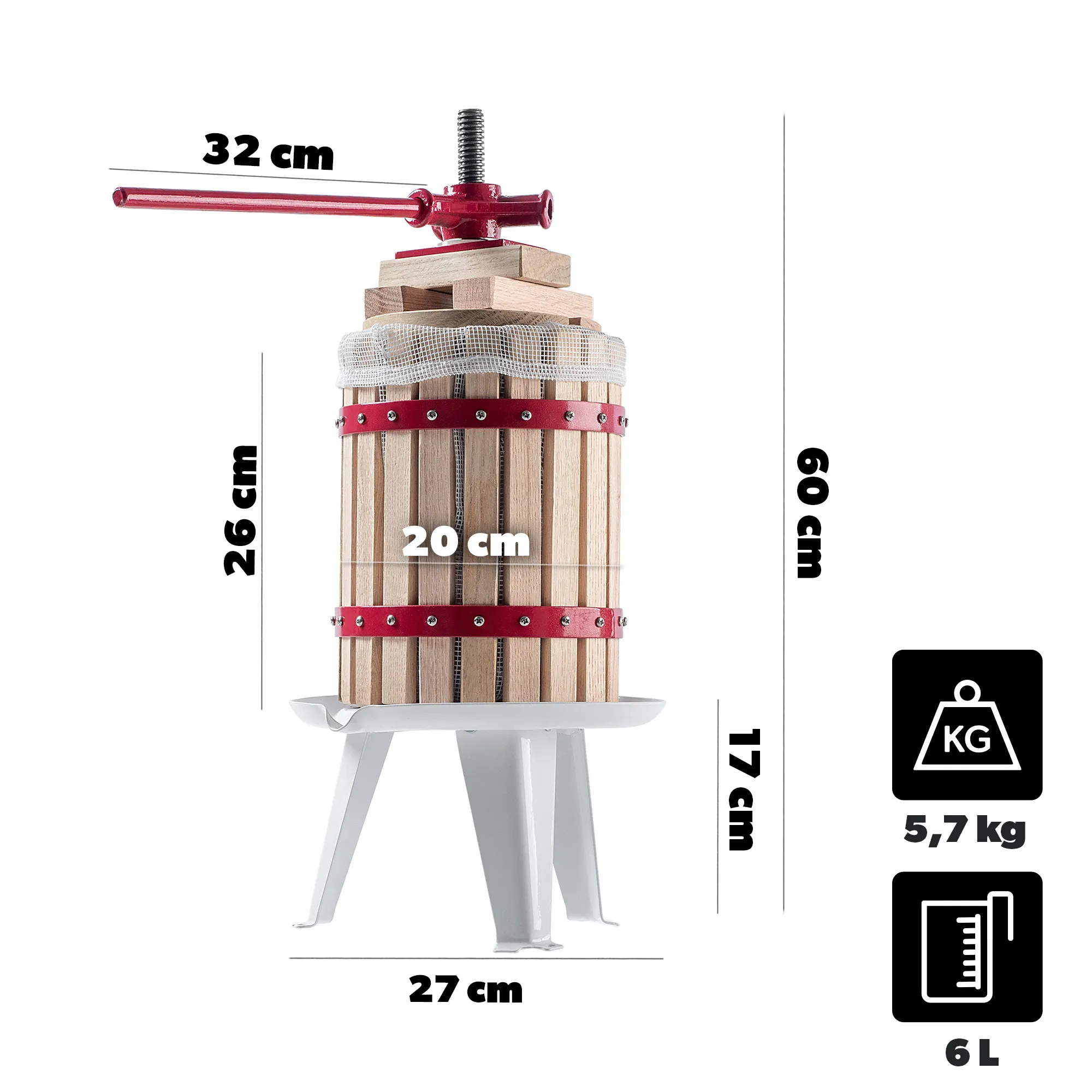 Silba vaisių sulčiaspaudė su filtru, 6 l
