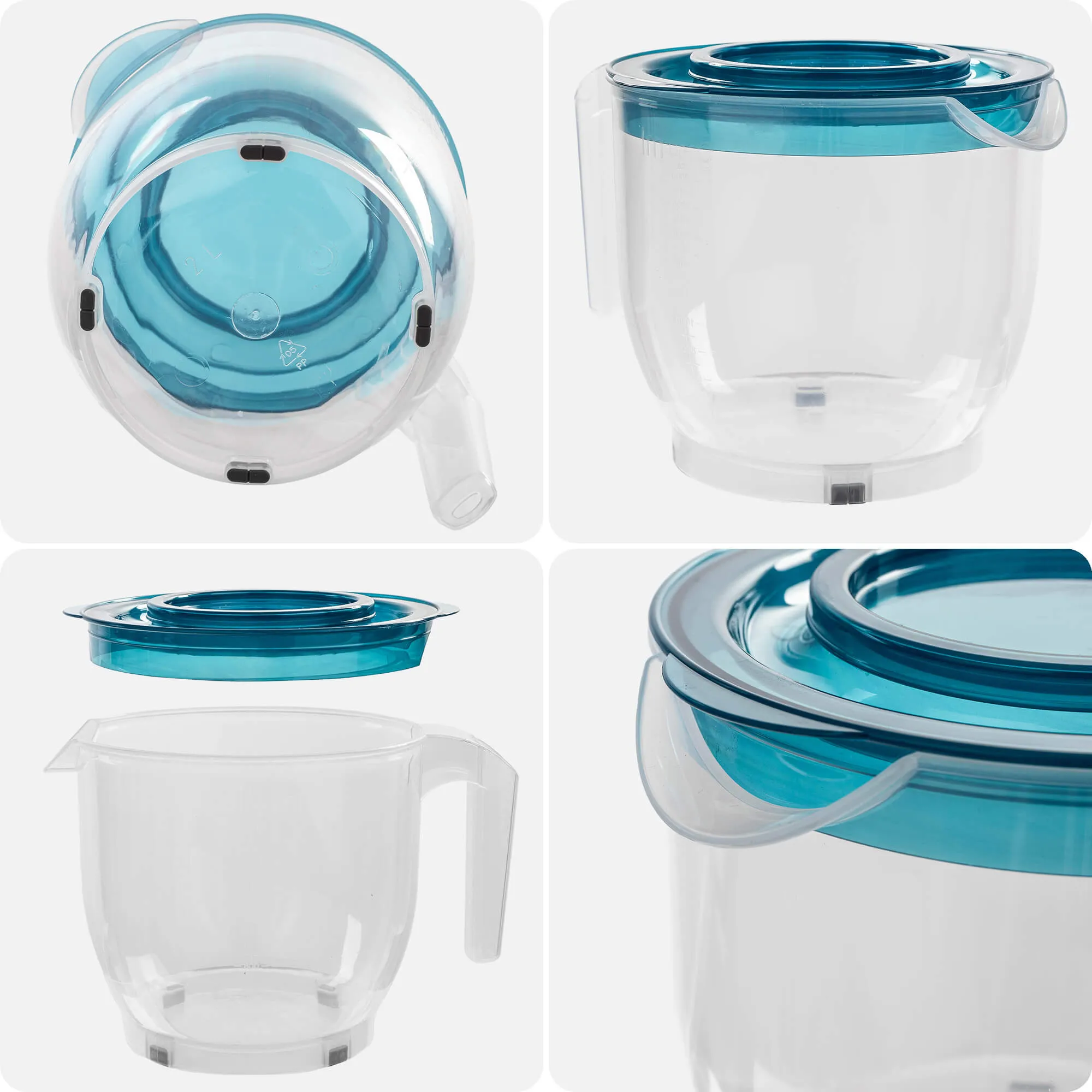 Rero maišymo ąsotis su matavimo puodeliu ir dangteliu, 2 l, turkio spalvos