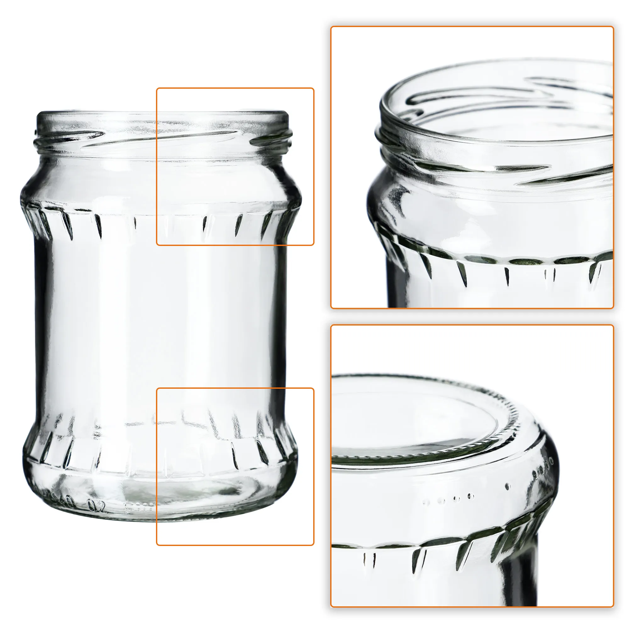 Kisko konservavimo stiklainiai 500 ml 48 vnt. 82 mm + dangteliai „Matinės juodos spalvos“