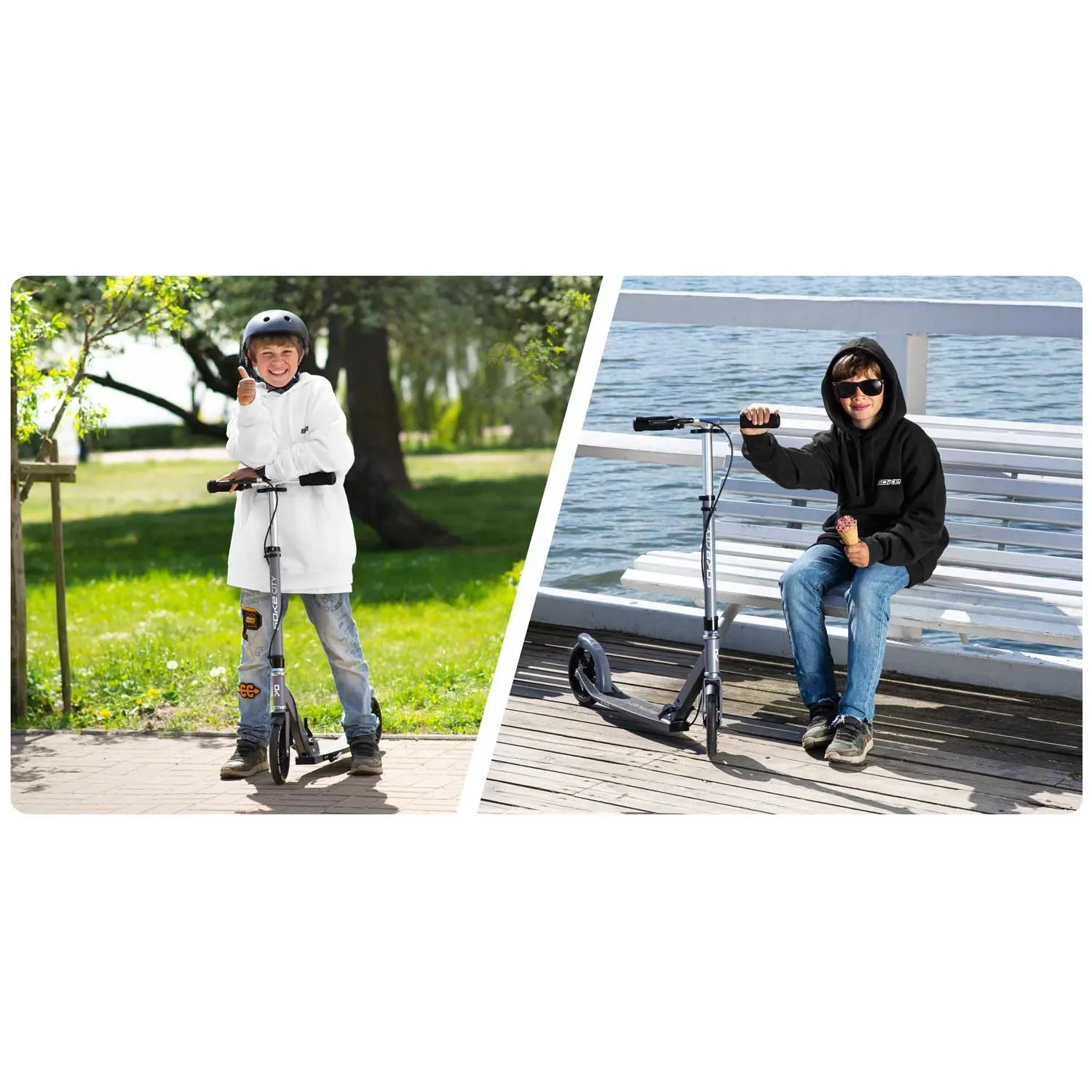 Soke City pilkas paspirtukas - nuotrauka 1