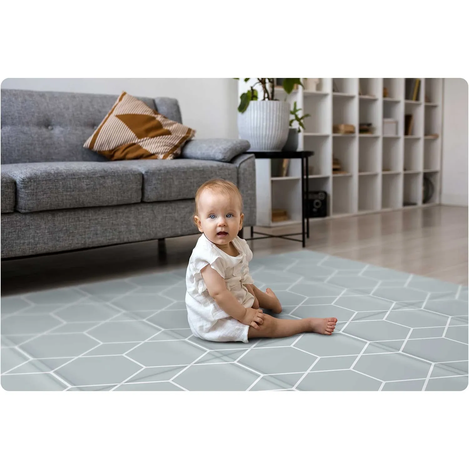 Sulankstomas edukacinis putplasčio kilimėlis 200 x 180 x 1 cm Nukido NK-340 vandenyno spalvos - nuotrauka 1