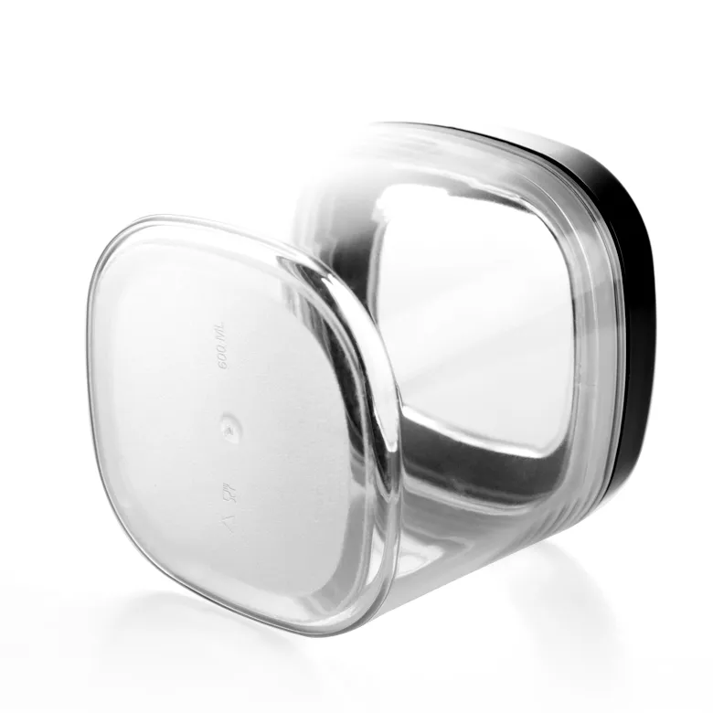 Duna kvadratinis indas 600 ml, juodas