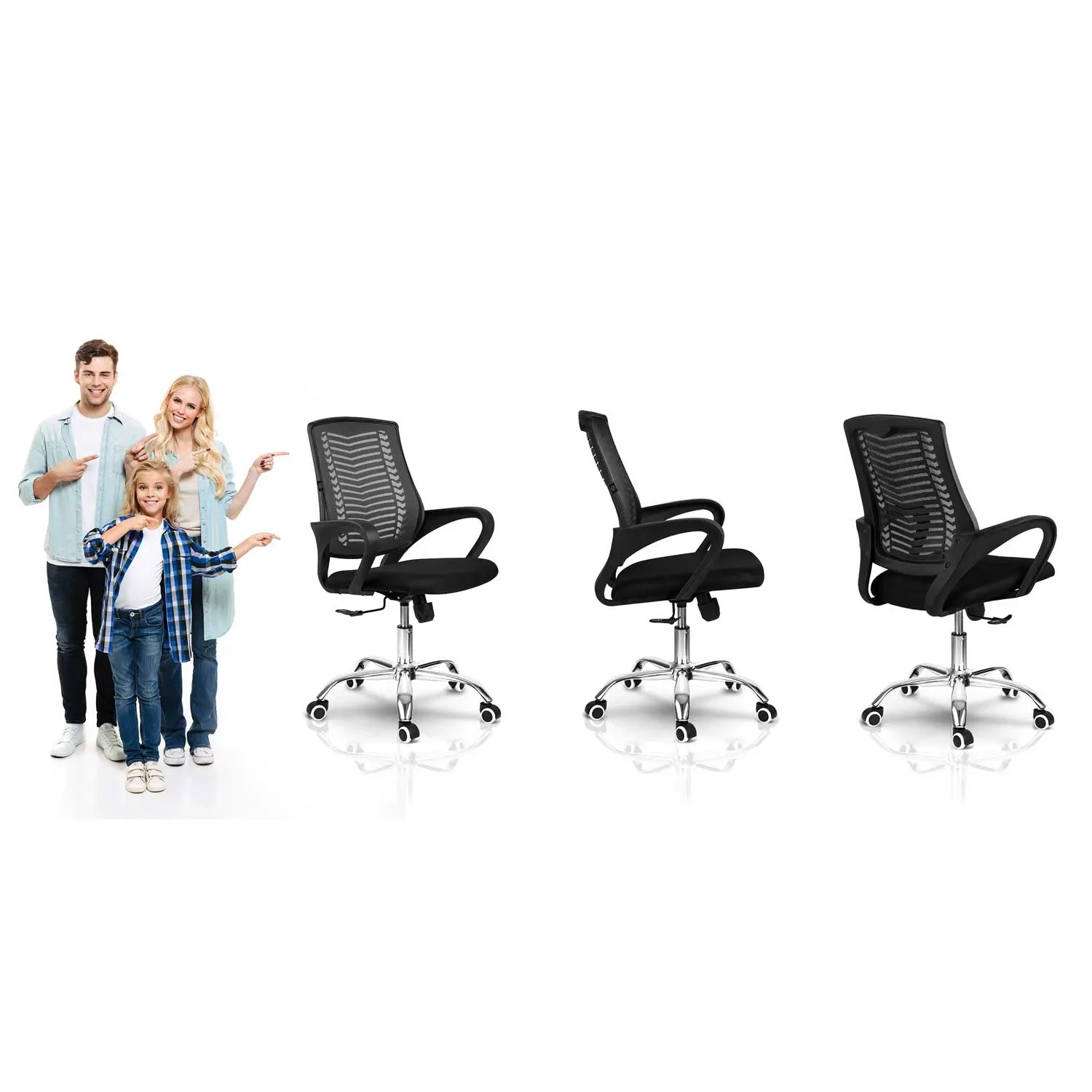 Sofotel Denar mikro tinklelio biuro kėdė, juoda - nuotrauka 1