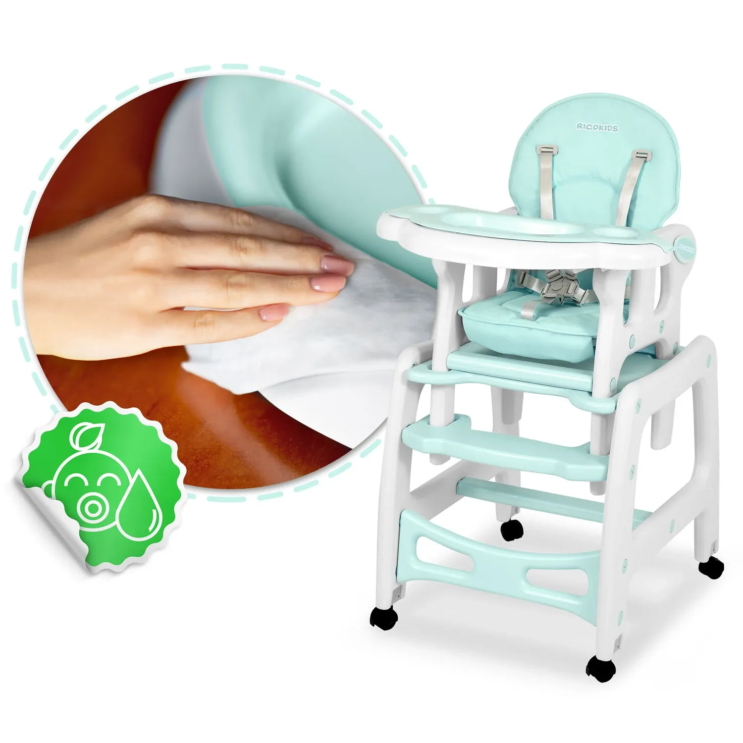 Sinco Ricokids maitinimo kėdutės padėklas - turkio spalvos - nuotrauka 1