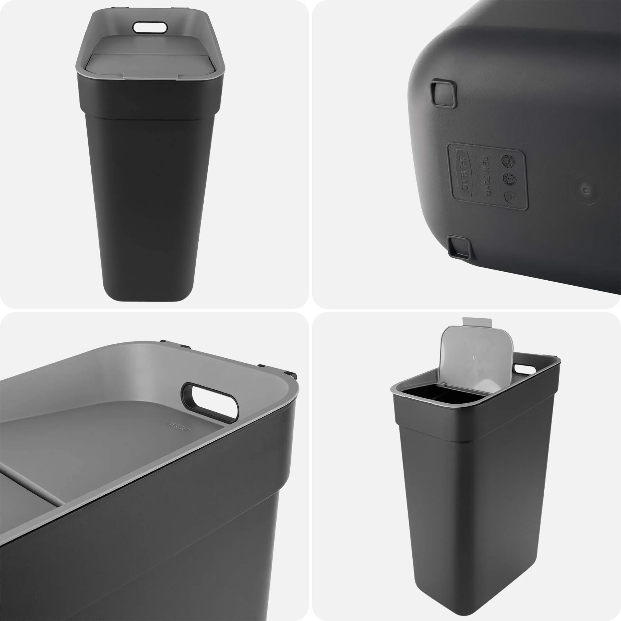 „Curver Ready to Collect“ 30 litrų pilka atliekų rūšiavimo šiukšliadėžė