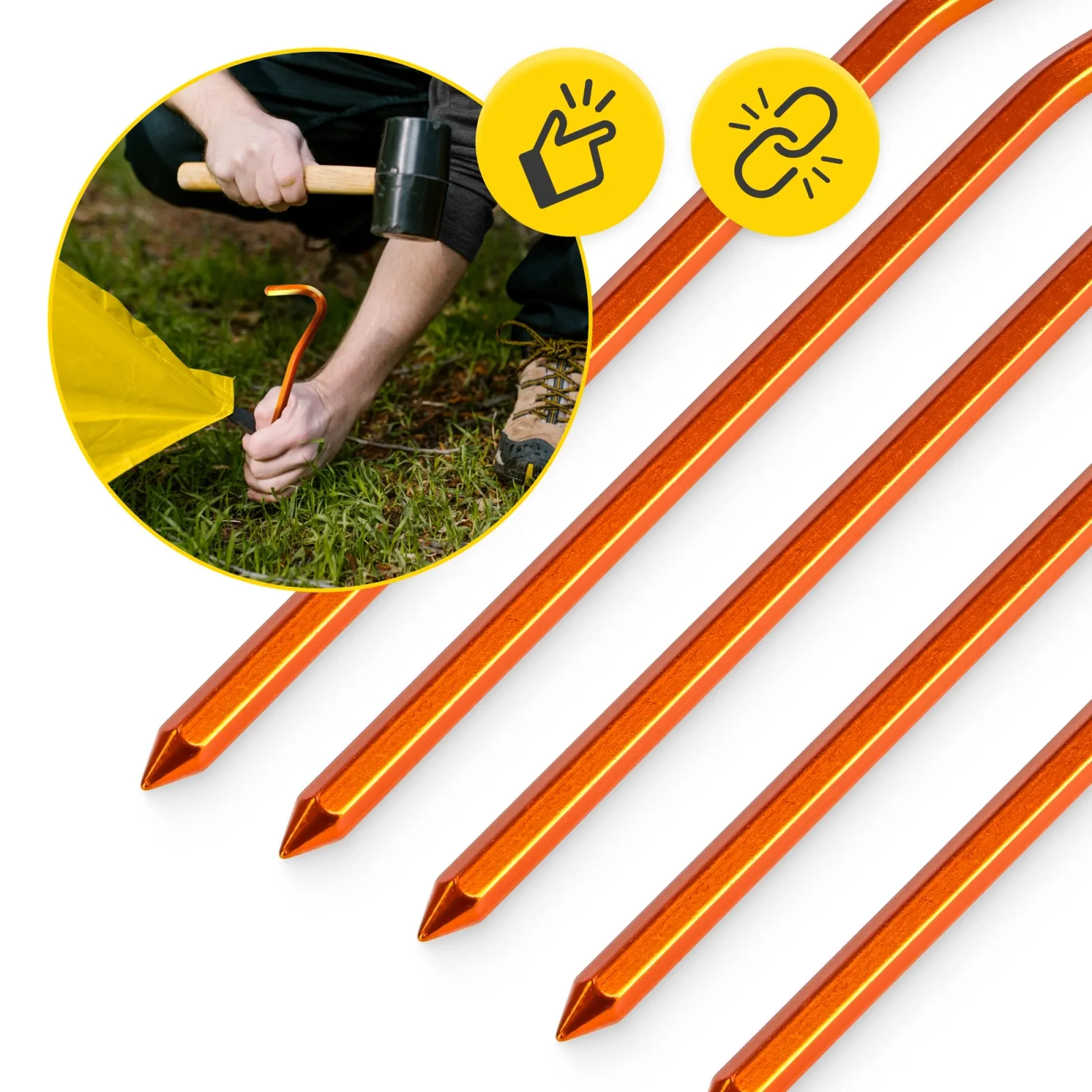 Aliuminio palapinės kuoliukai 10 vnt.