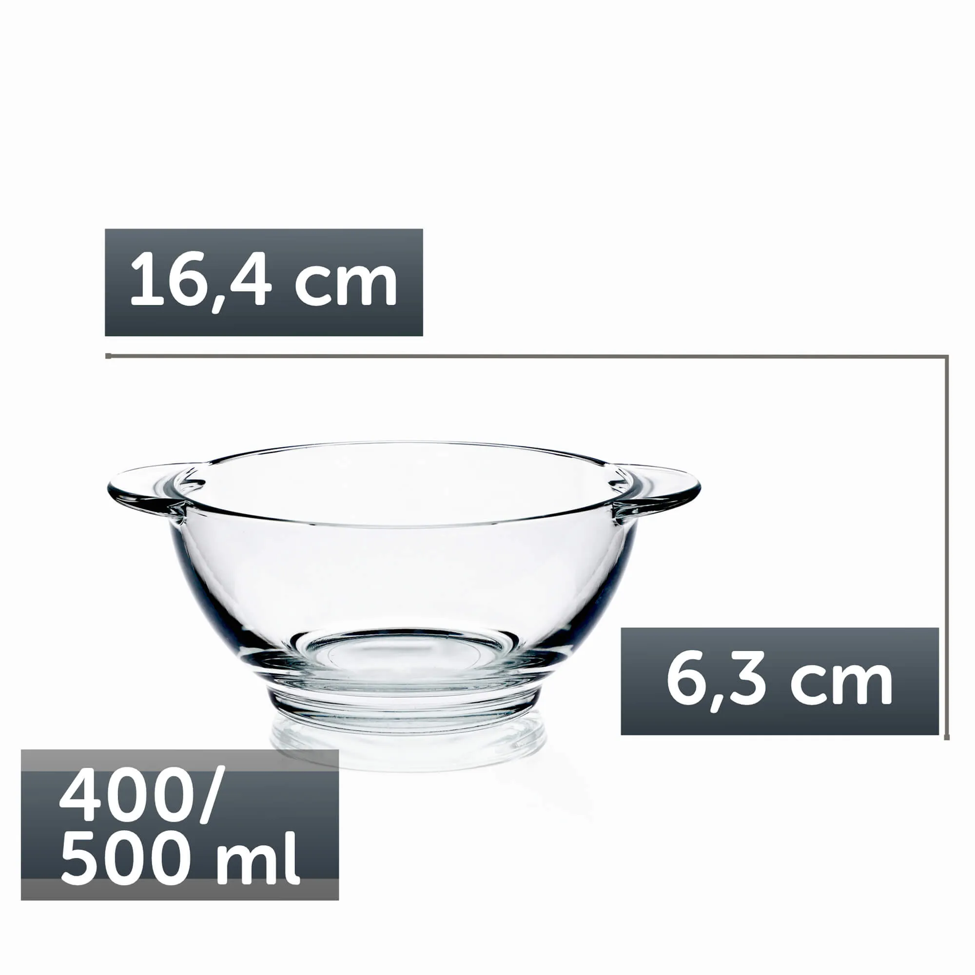 Stikliniai sultinio dubenėliai karštiems patiekalams, 400 ml, 6 vnt.