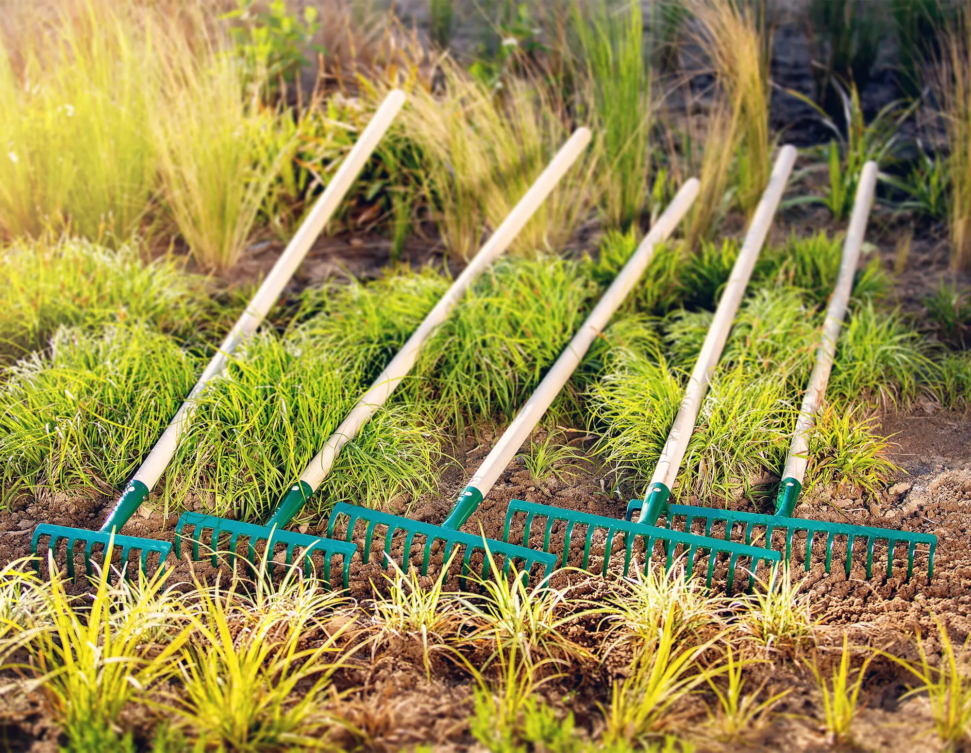 Vagen metalinis grėblys 138 x 35 cm, žalias