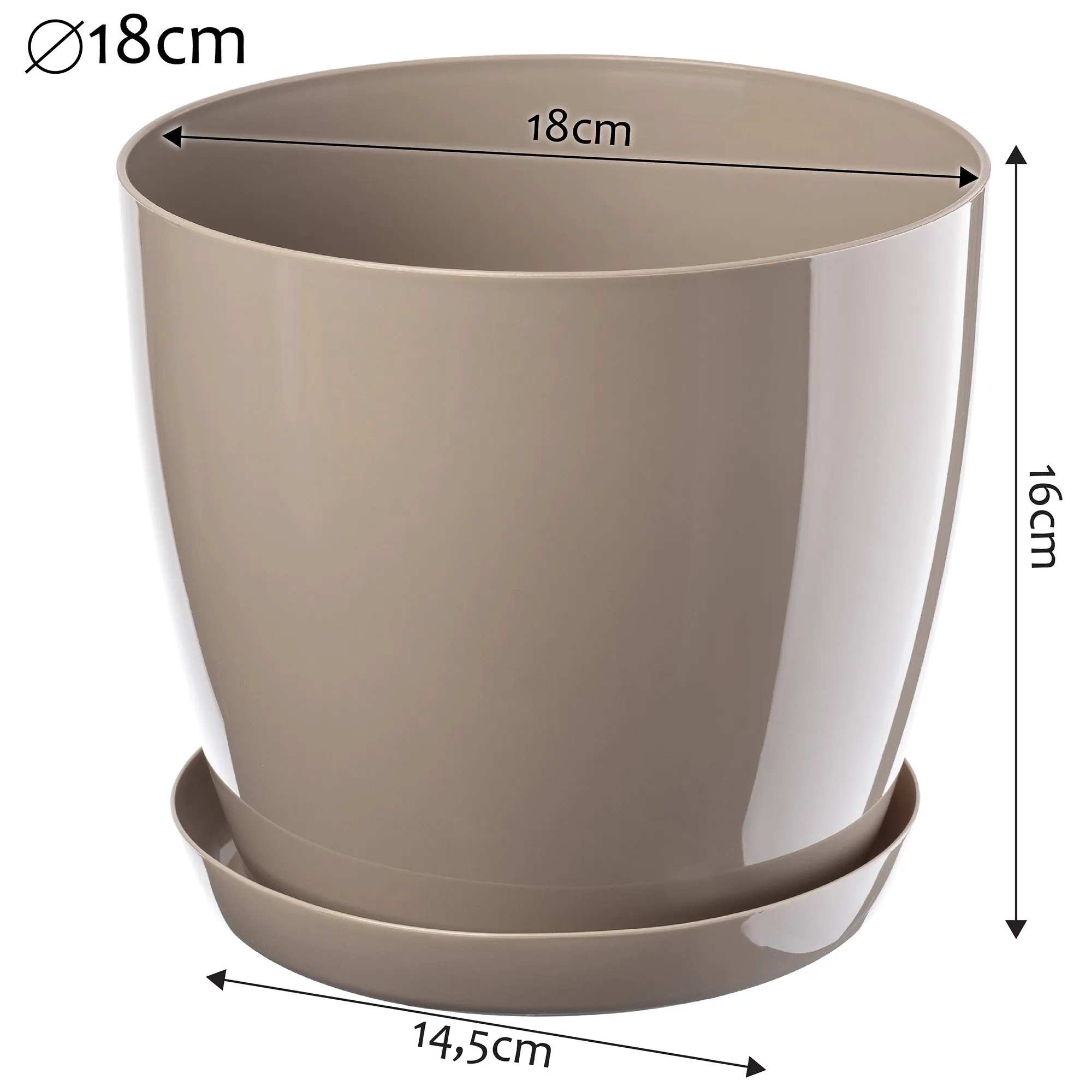 Agen gėlių vazonas su smėlio spalvos lėkštute