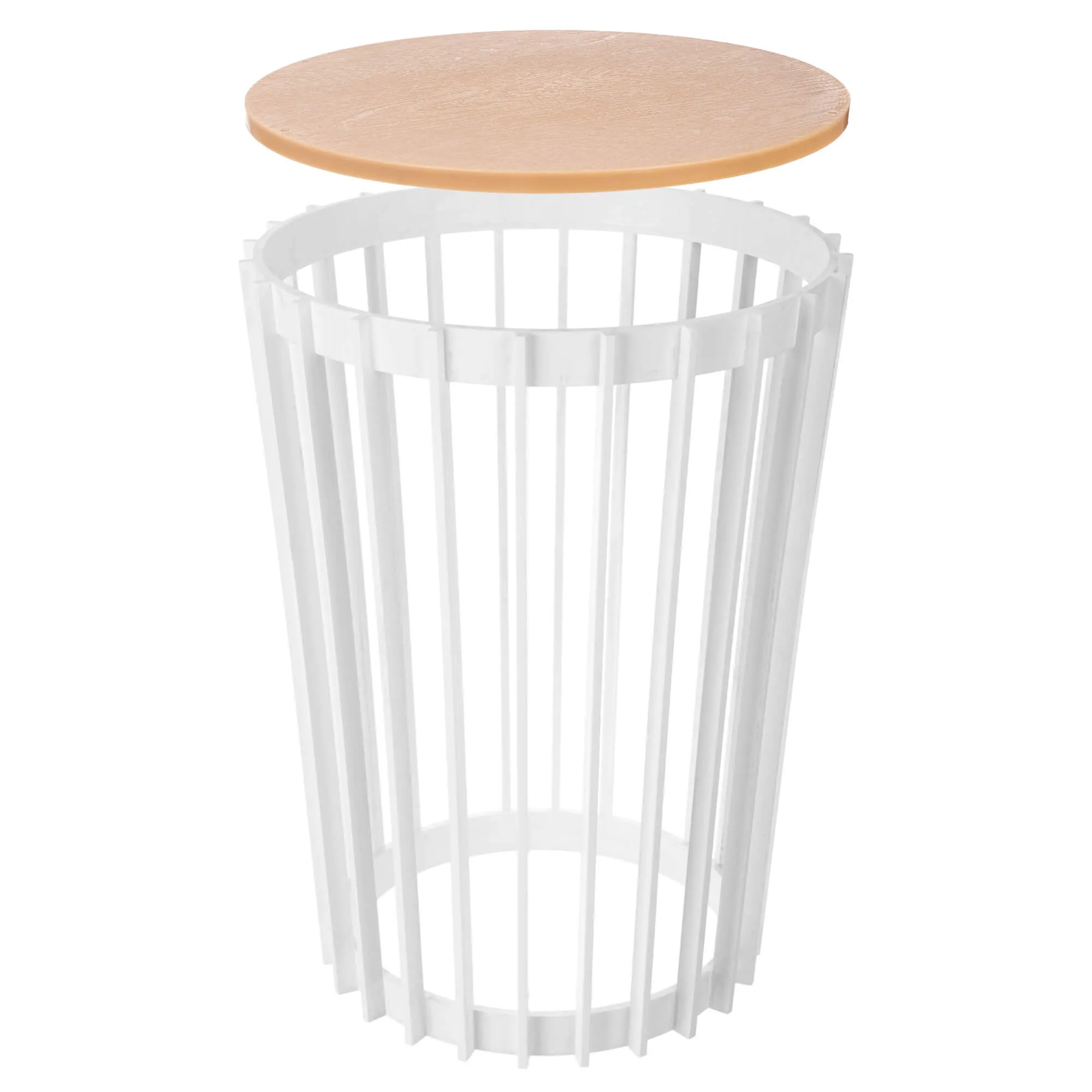 Aytre dvipusis augalų stovas 54 cm baltas + natūralaus medžio stalviršis