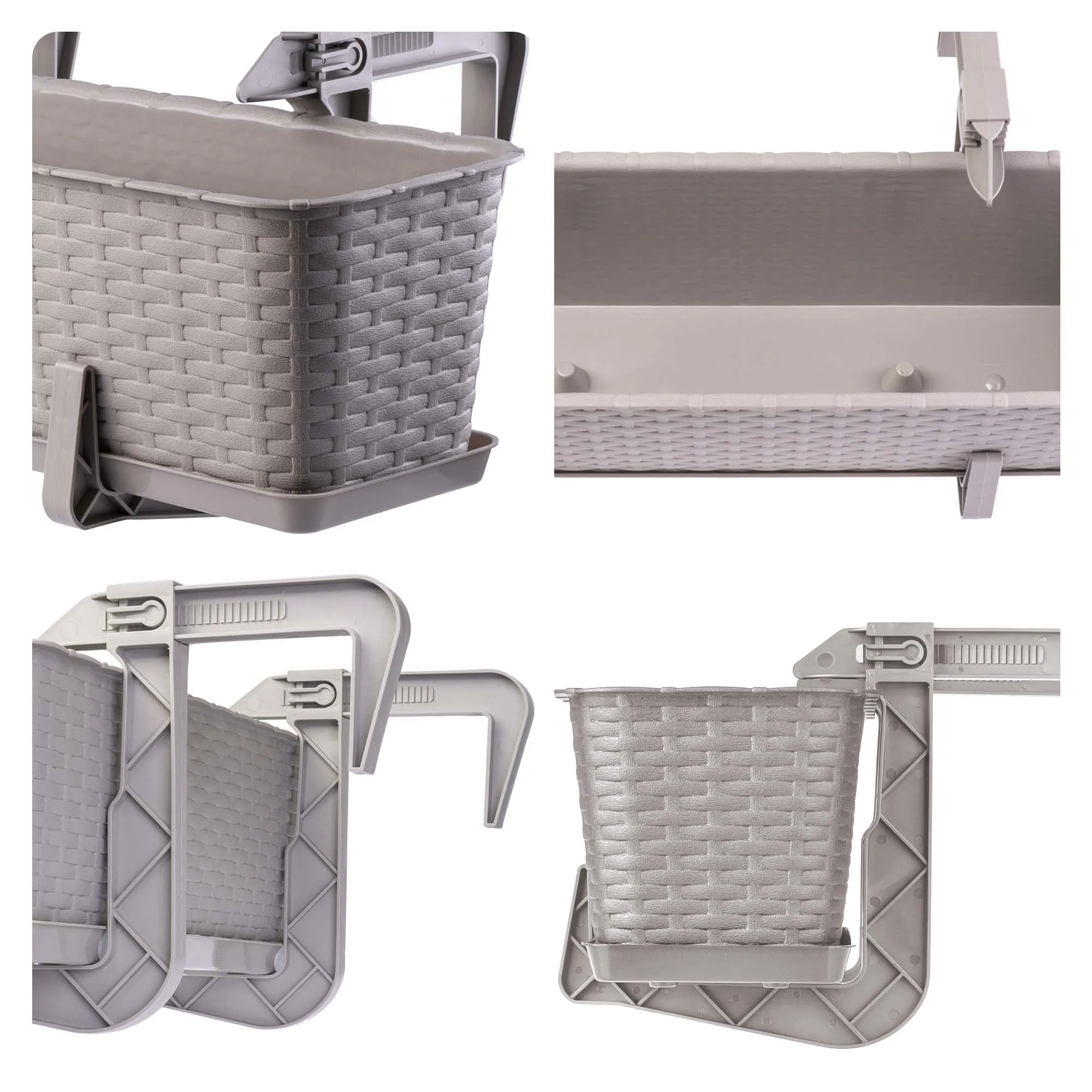 Rotango balkono dėžė su rankenomis Castro karamelė 40 cm