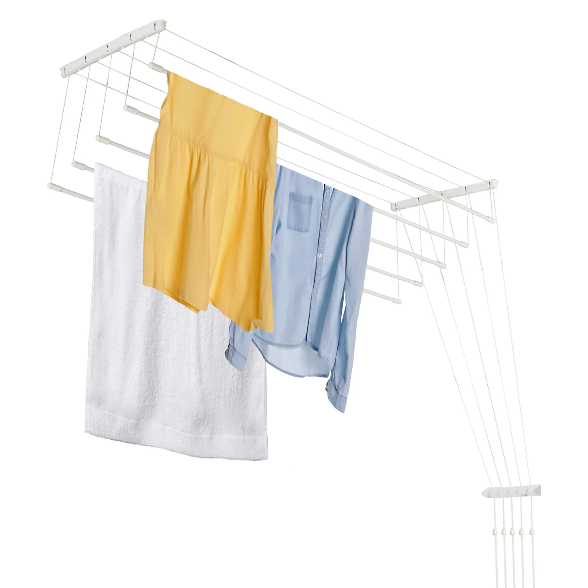 Resiga lubinė drabužių džiovyklė, 5 strypai, 150 cm, balta