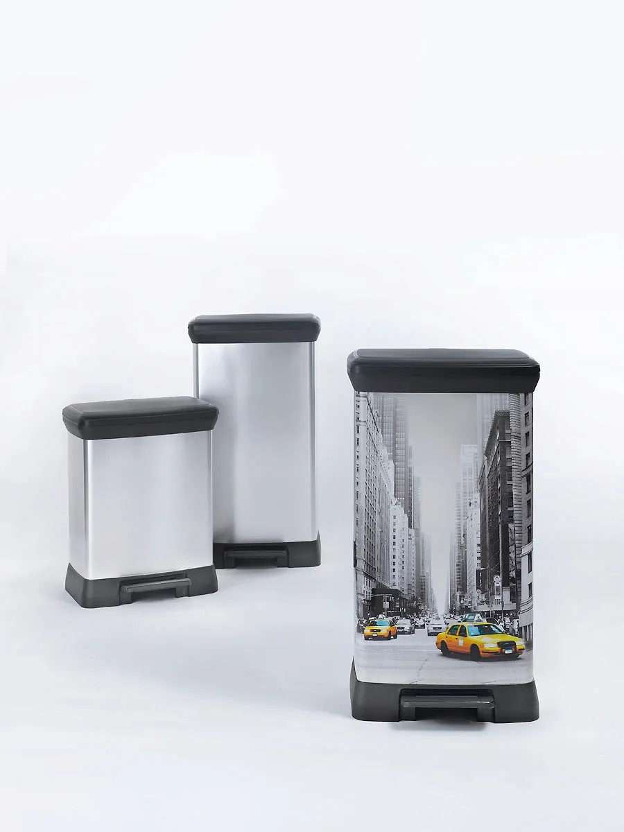 50 litrų talpos „Curver Deco“ šiukšliadėžė, metalizuota