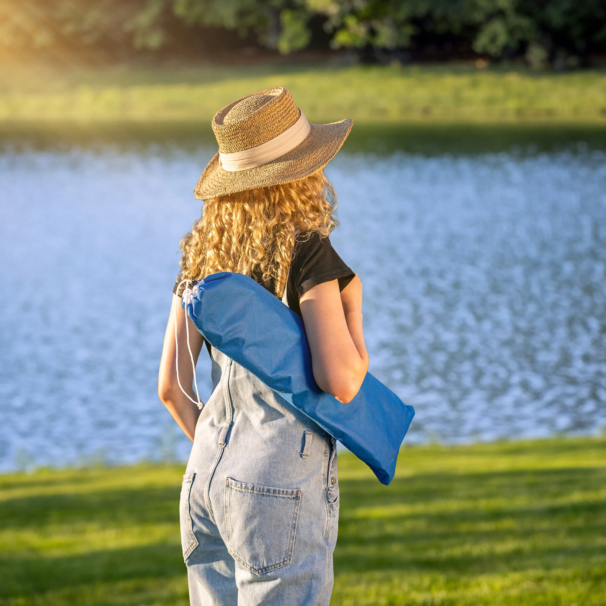 „Mill“ sulankstoma paplūdimio kėdė su užvalkalu, mėlyna