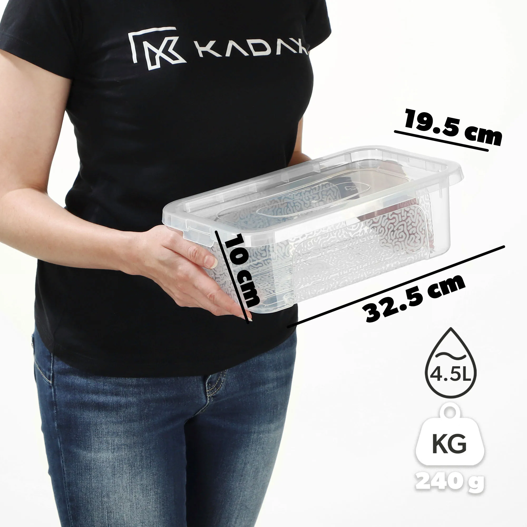 Dozza 4,5 l laikymo indas su dangteliu, bespalvis