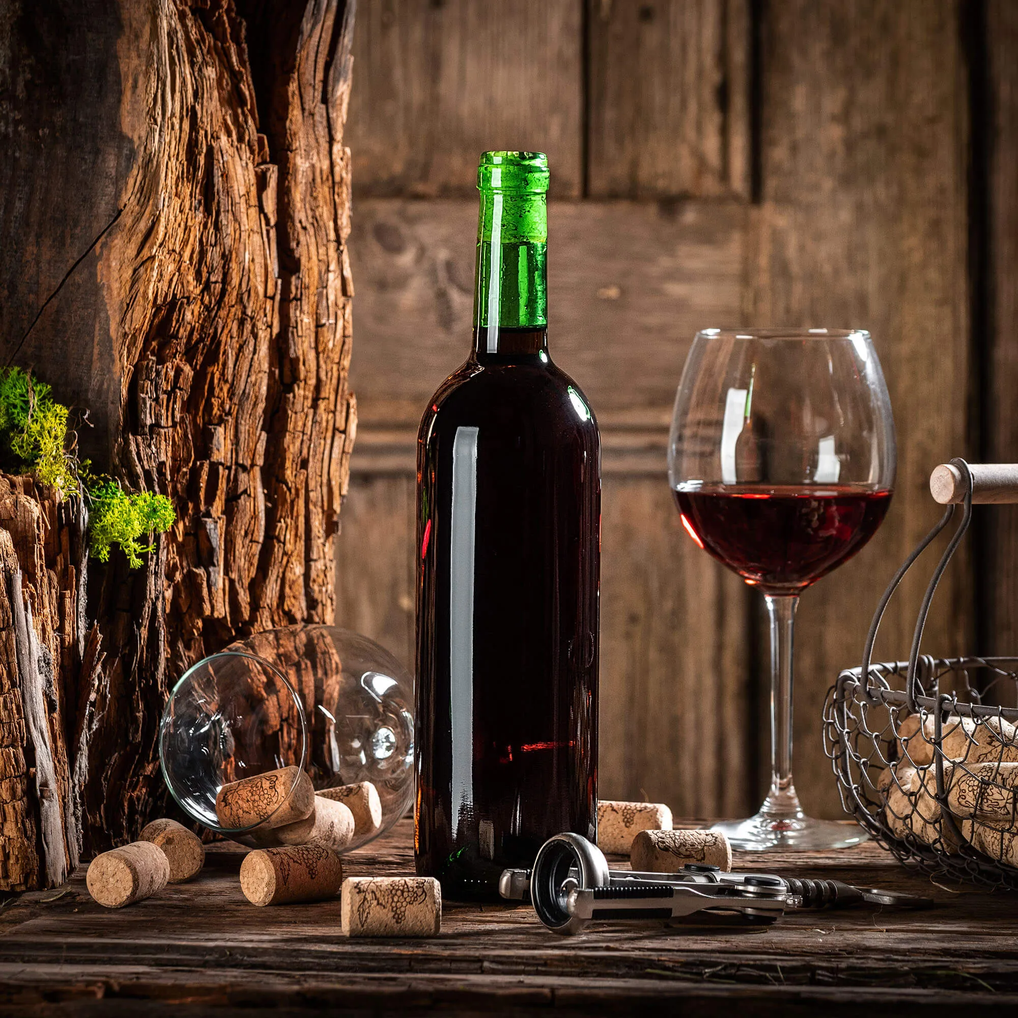 Biagio vyno buteliai 750 ml žali, be kamščio, 10 vnt.